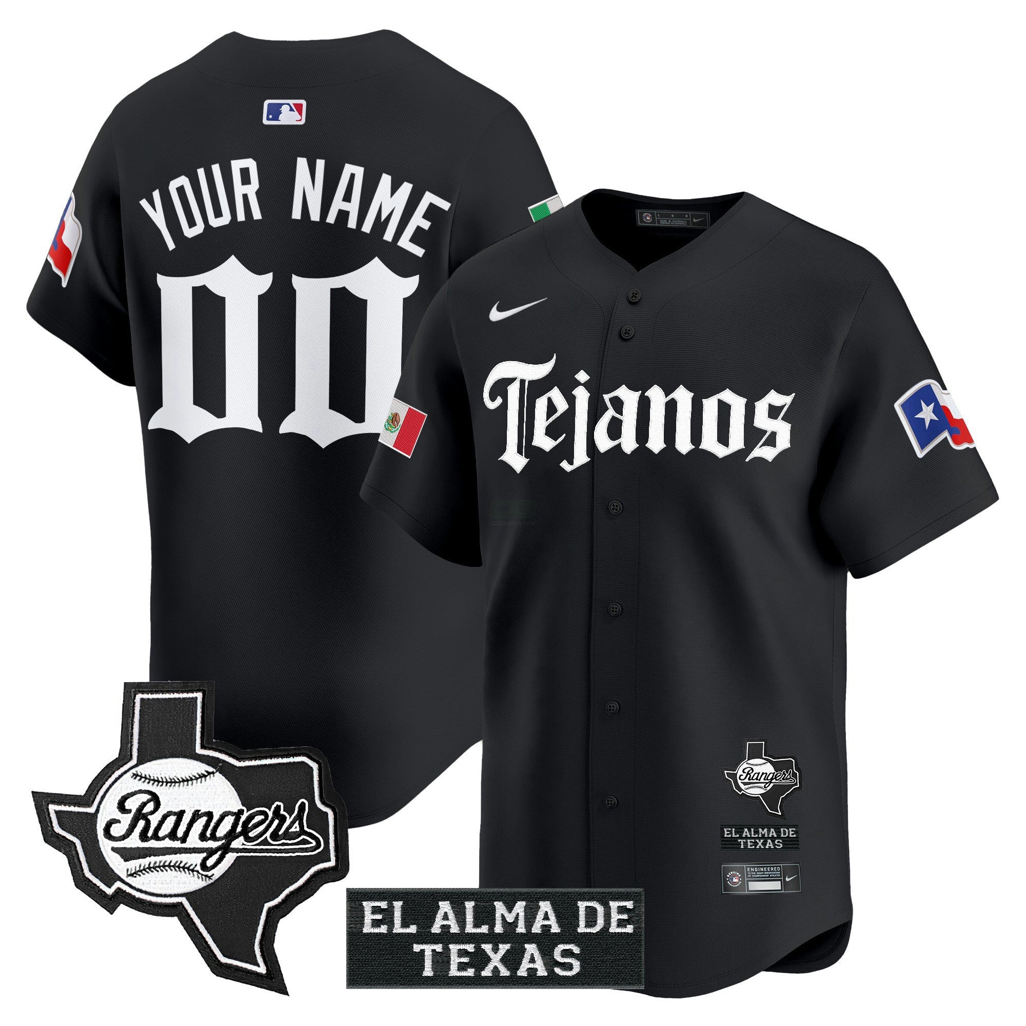 Camisa MLB Texas Mexico Tejano Barrio Style Vapor Premier Limited Jersey