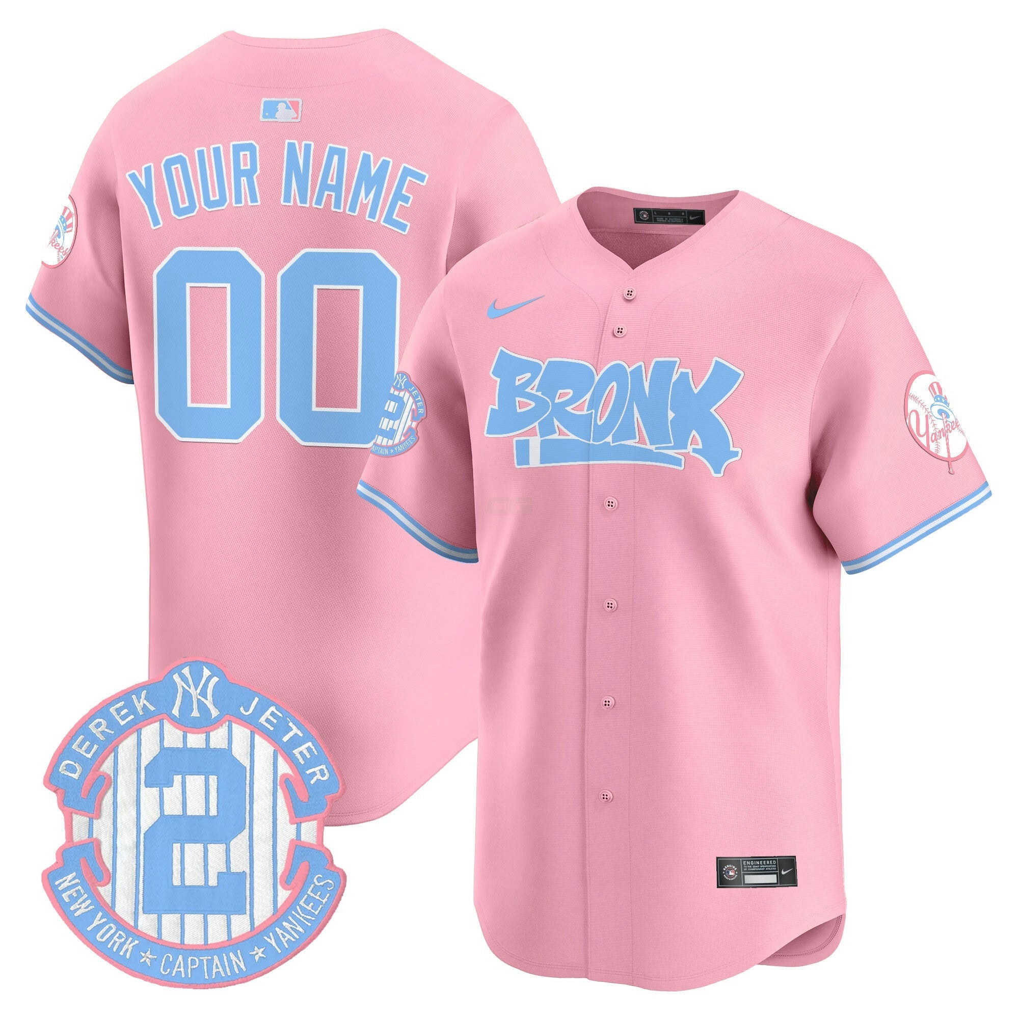 Camisa MLB The Bronx Graffiti Bubblegum Pink Vapor Premier Limited Jersey