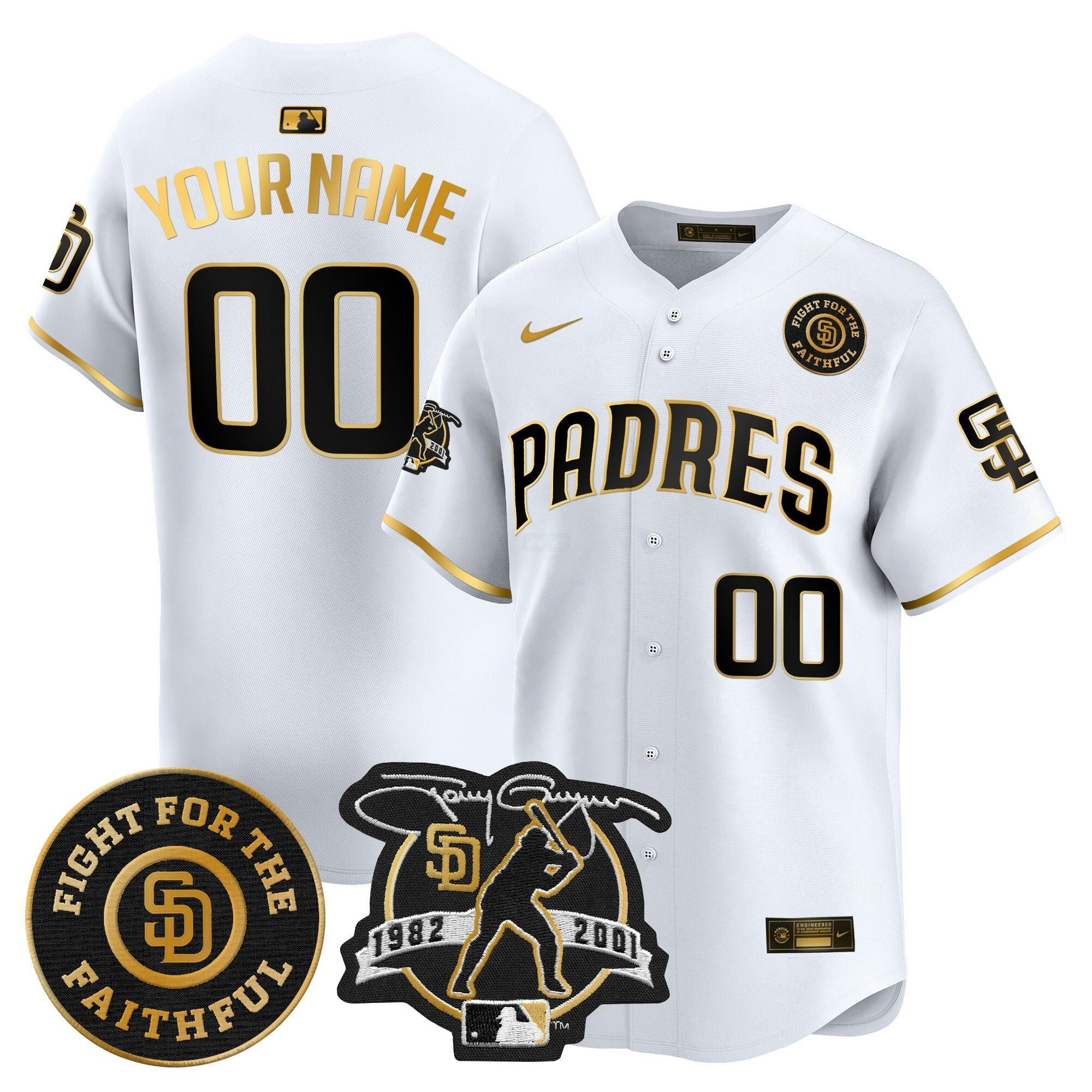 Camisa MLB Tony Gwynn & Faithful Patch Vapor Premier Limited Jersey