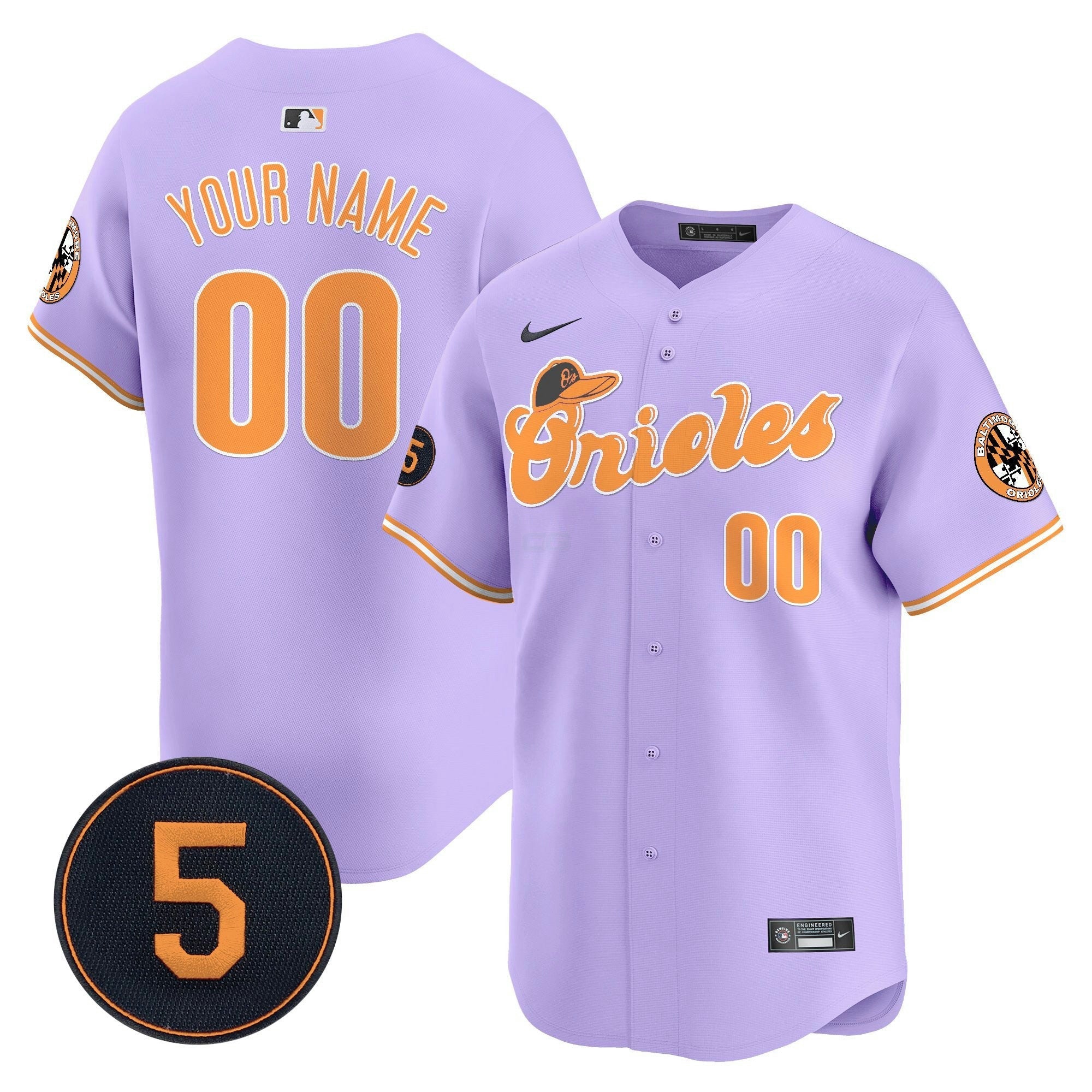 Camisa MLB Unisex Baltimore Pastel Style Robinson Patch Vapor Premier Limited Jersey