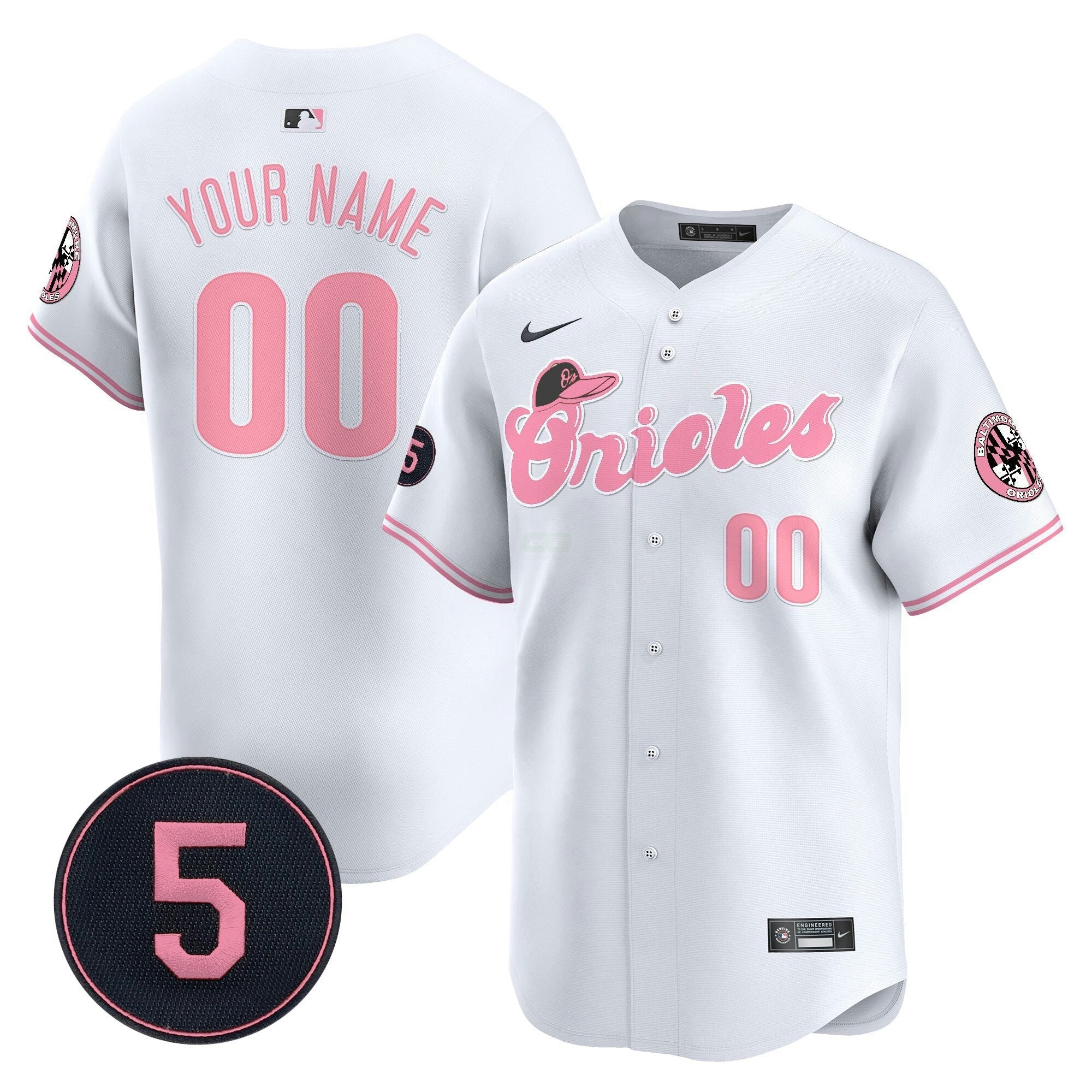 Camisa MLB Unisex Baltimore Pastel Style Robinson Patch Vapor Premier Limited Jersey