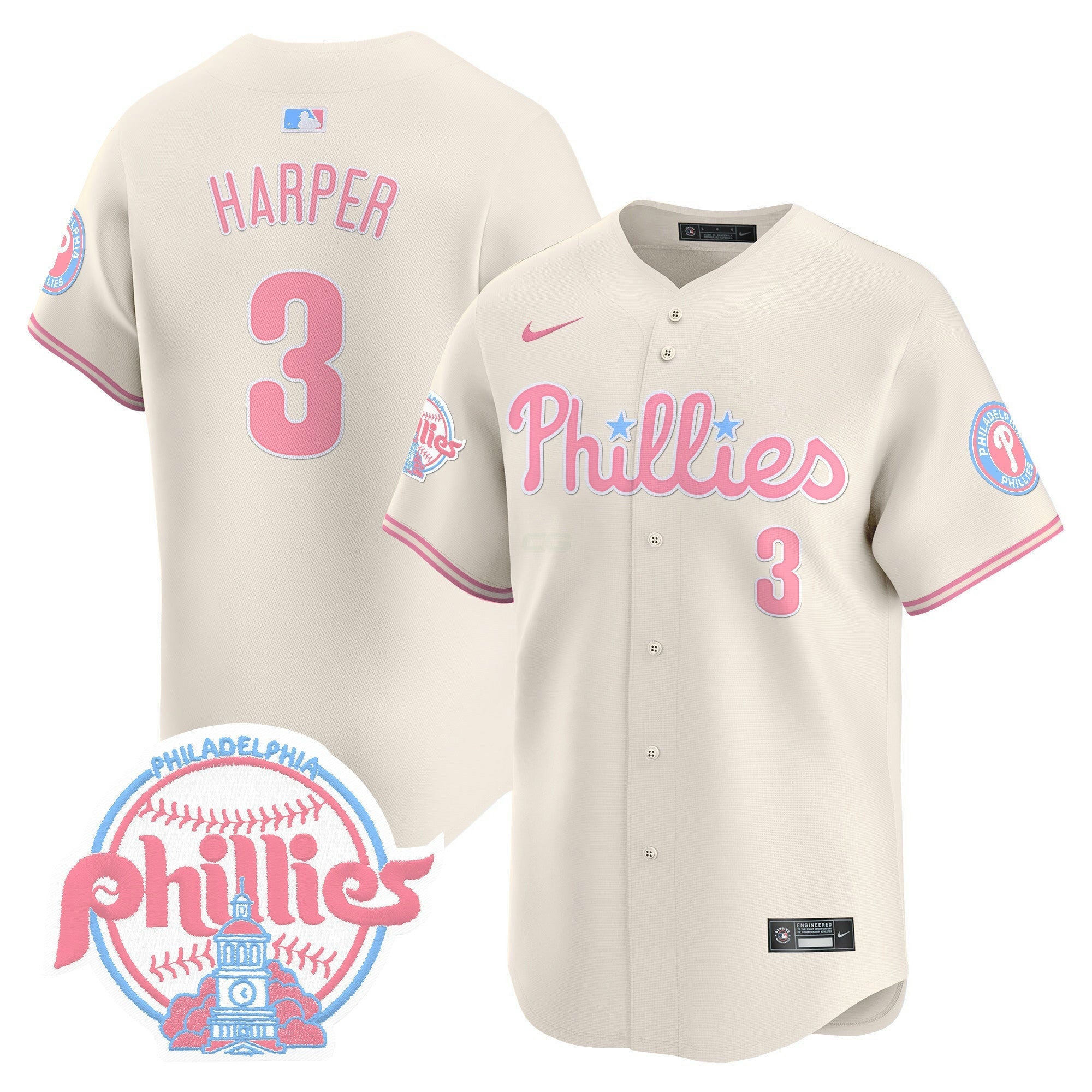 Camisa MLB Unisex Bubblegum Pink Vapor Premier Limited Jersey V2