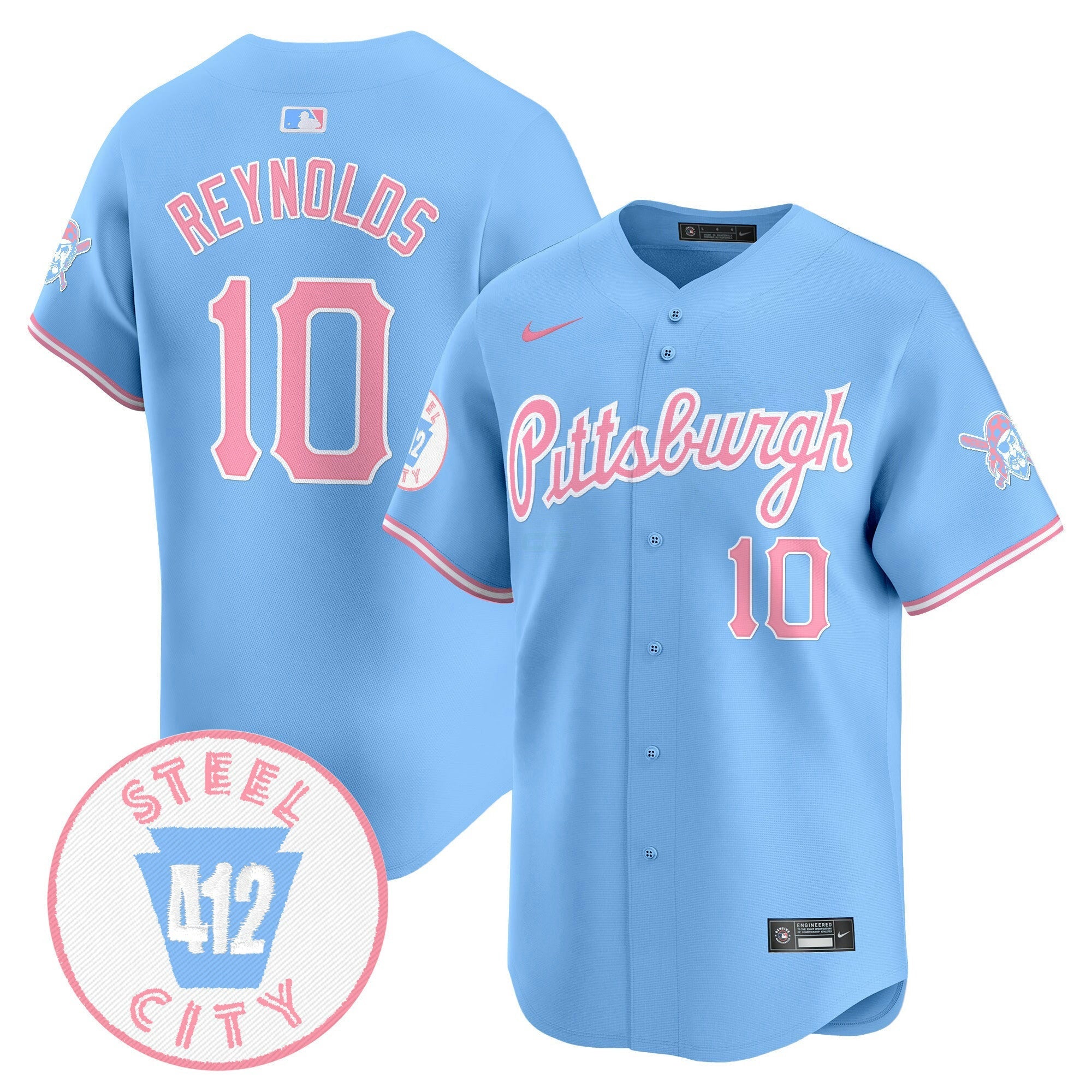 Camisa MLB Unisex Pittsburgh Bubblegum Pink Vapor Premier Limited Jersey