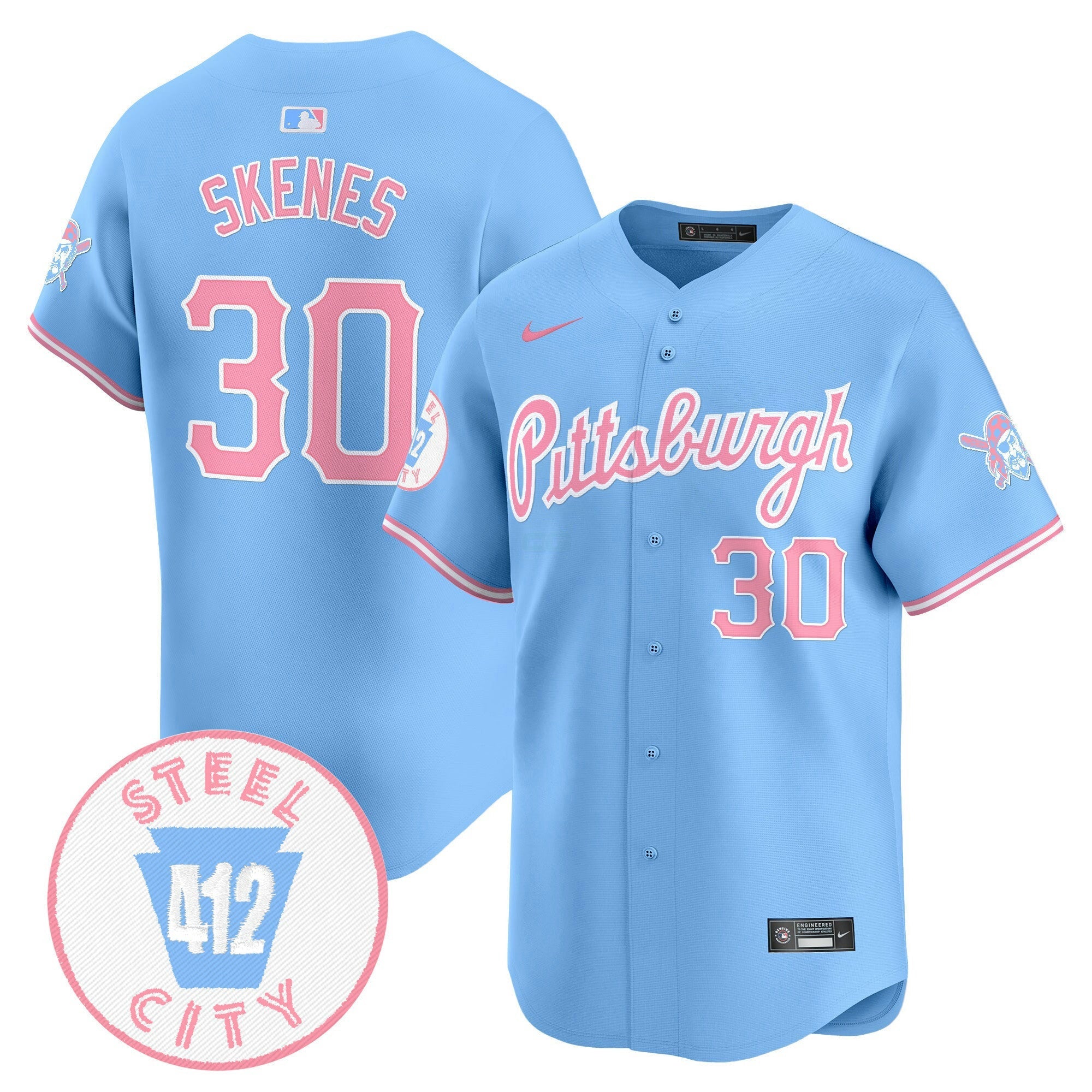 Camisa MLB Unisex Pittsburgh Bubblegum Pink Vapor Premier Limited Jersey
