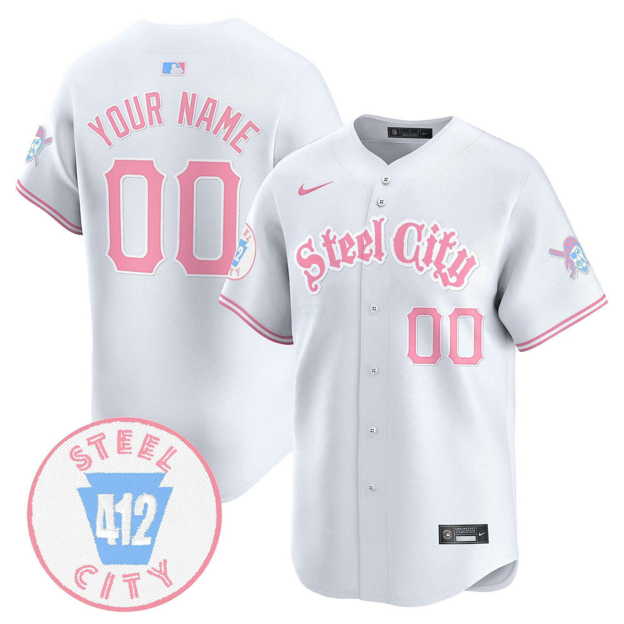 Camisa MLB Unisex Pittsburgh Bubblegum Pink Vapor Premier Limited Jersey V2