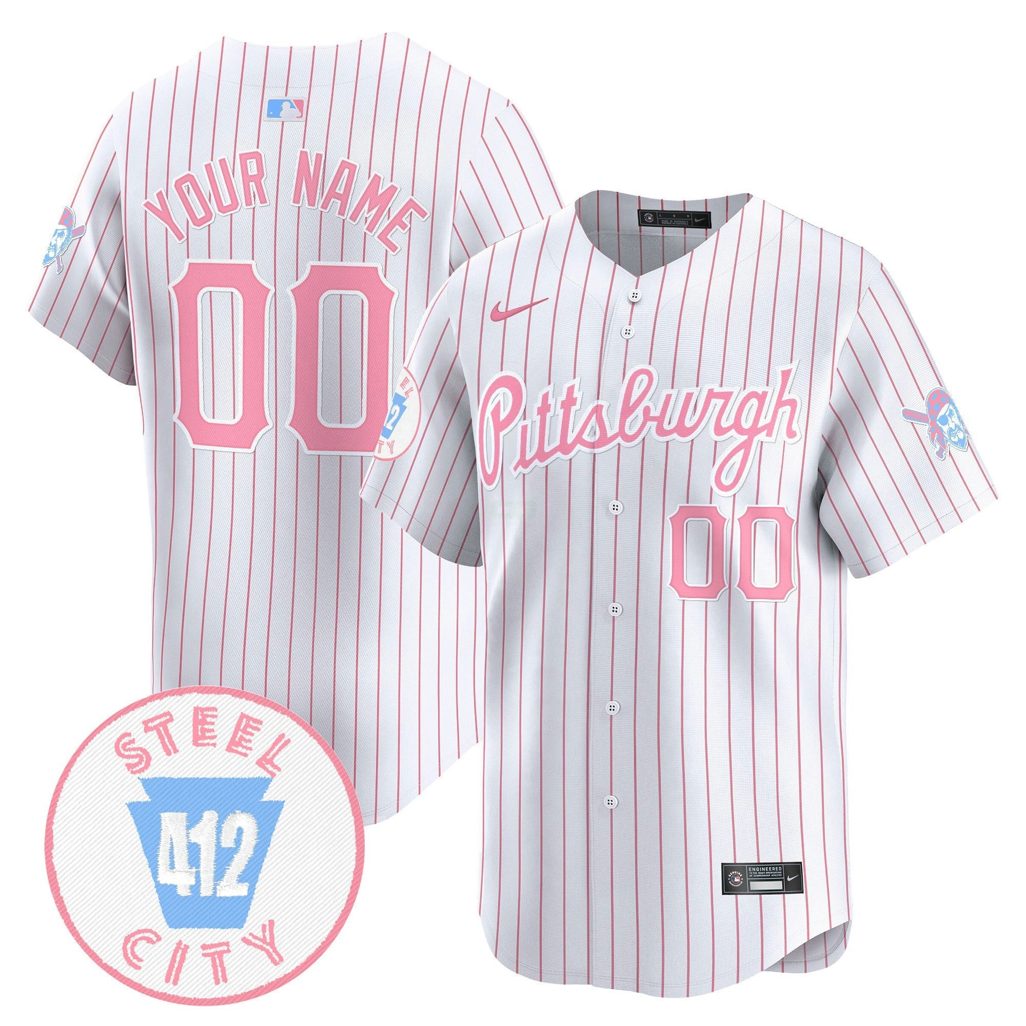 Camisa MLB Unisex Pittsburgh Bubblegum Pink Vapor Premier Limited Jersey