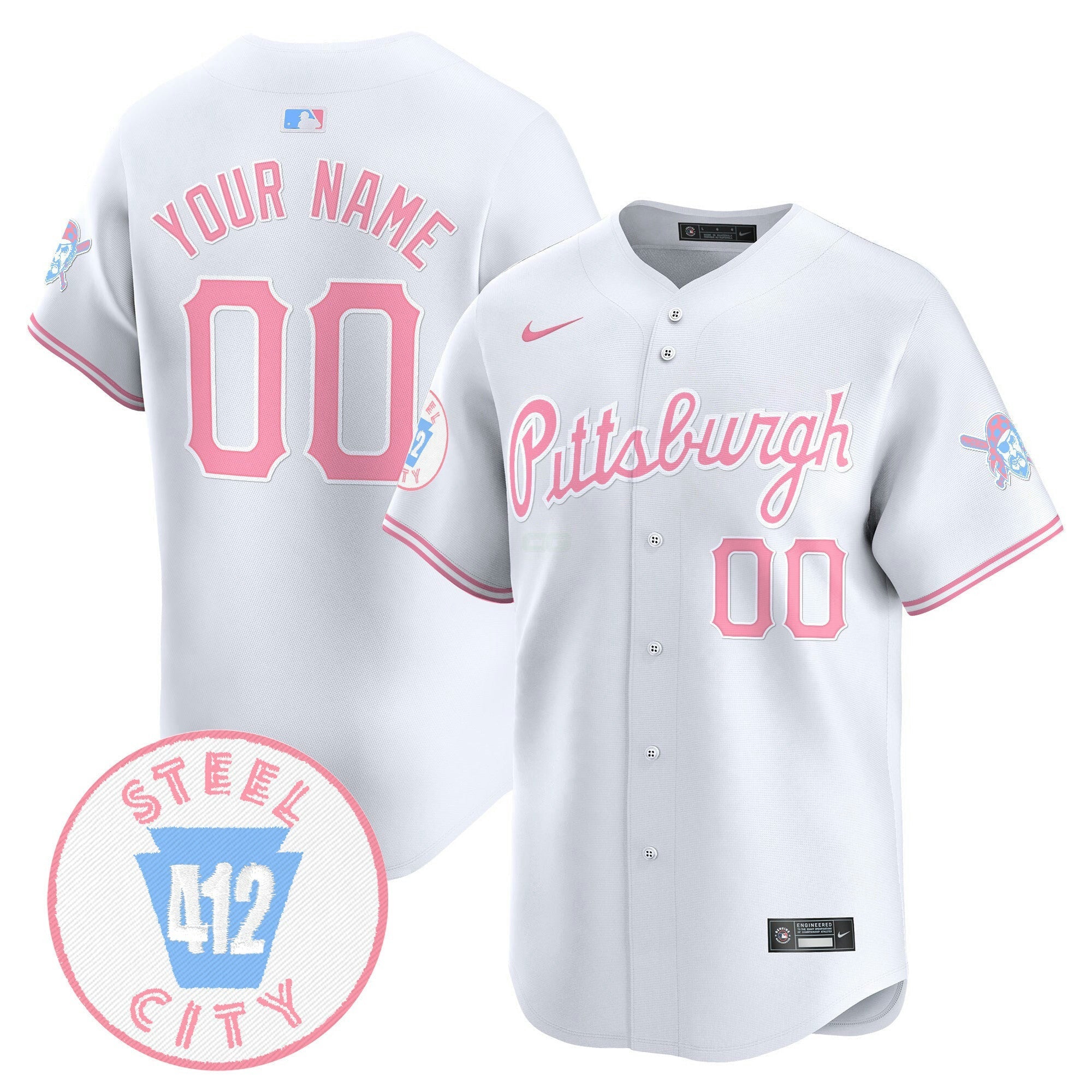 Camisa MLB Unisex Pittsburgh Bubblegum Pink Vapor Premier Limited Jersey