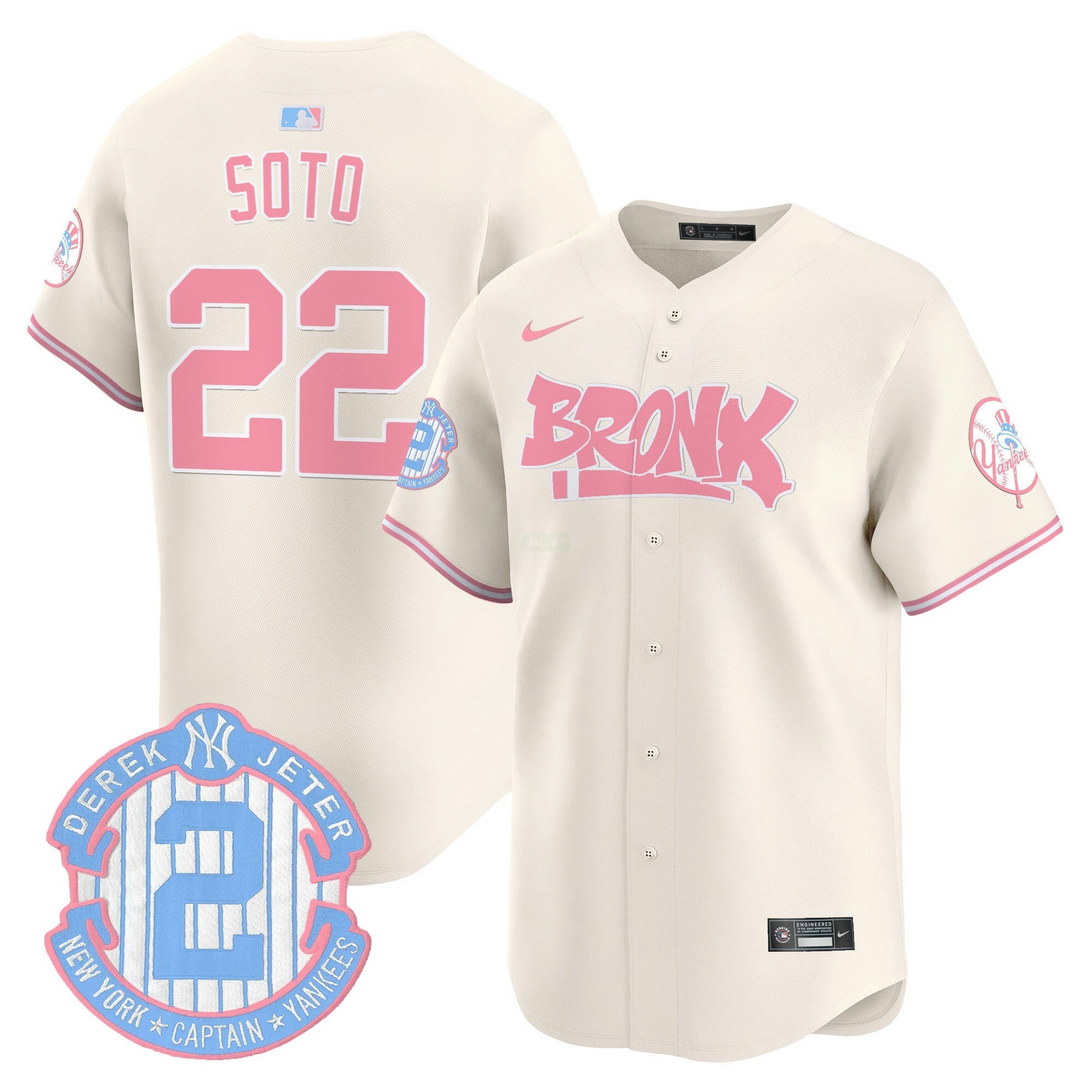Camisa MLB Unisex The Bronx Graffiti Bubblegum Pink Vapor Premier Limited Jersey