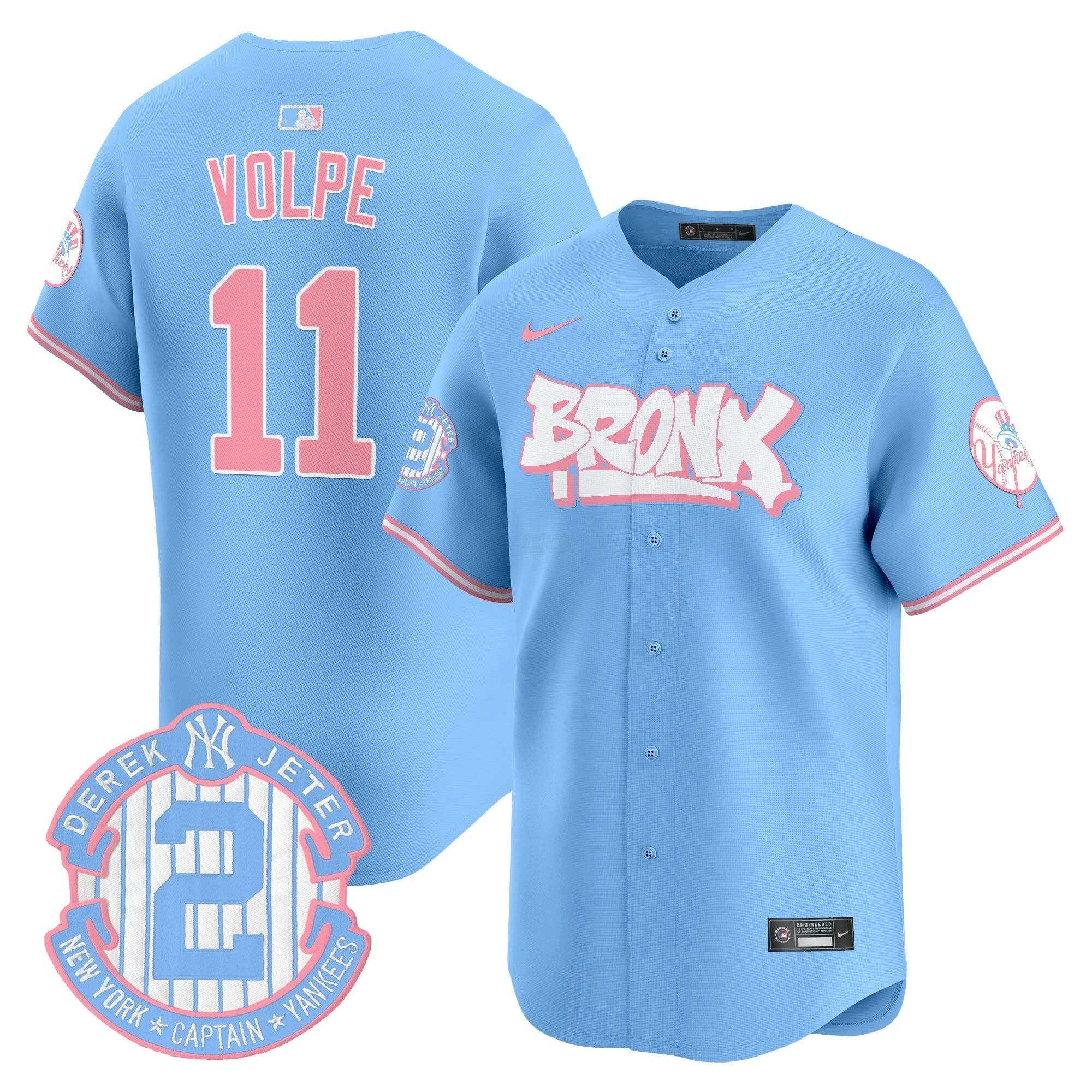 Camisa MLB Unisex The Bronx Graffiti Bubblegum Pink Vapor Premier Limited Jersey V2
