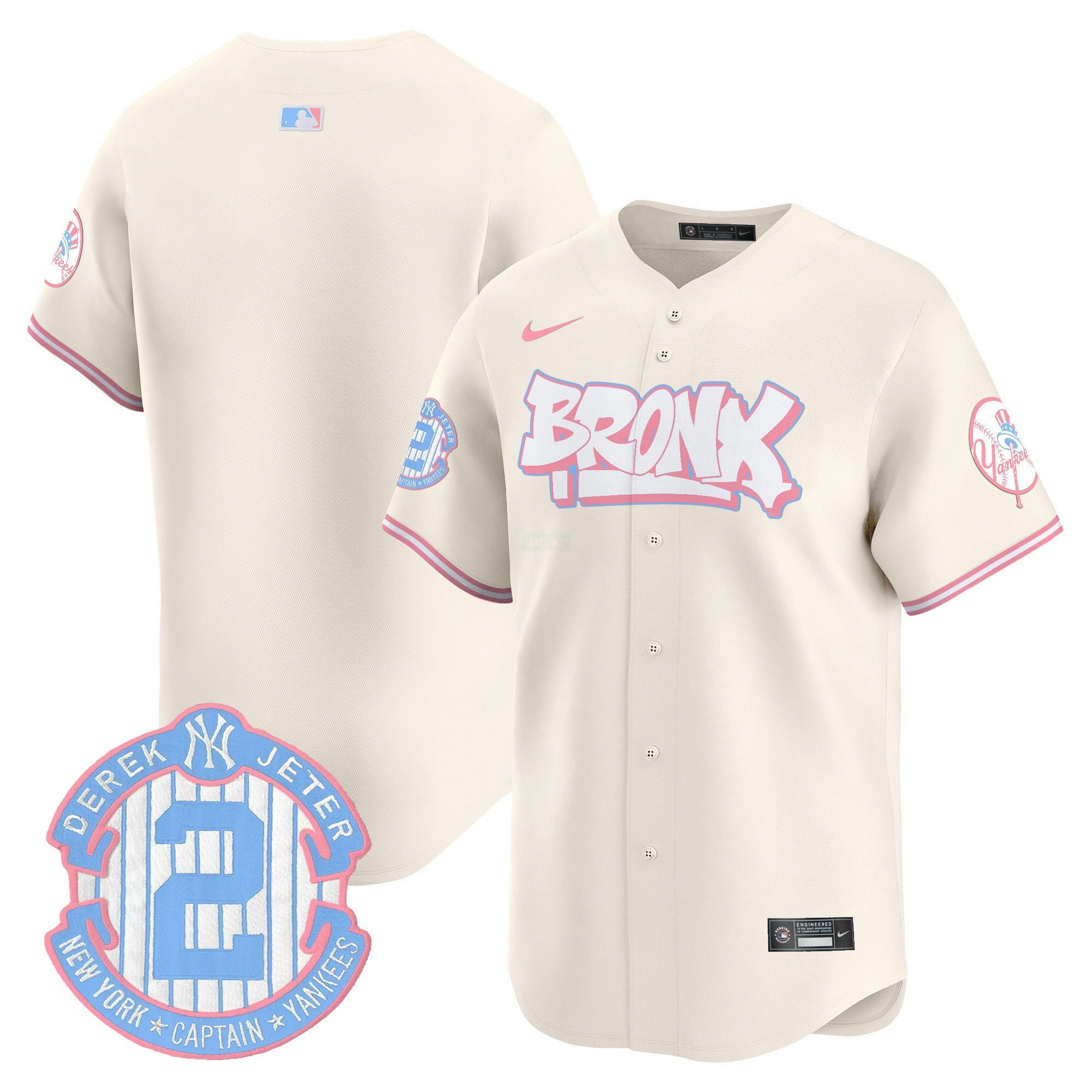 Camisa MLB Unisex The Bronx Graffiti Bubblegum Pink Vapor Premier Limited Jersey V2