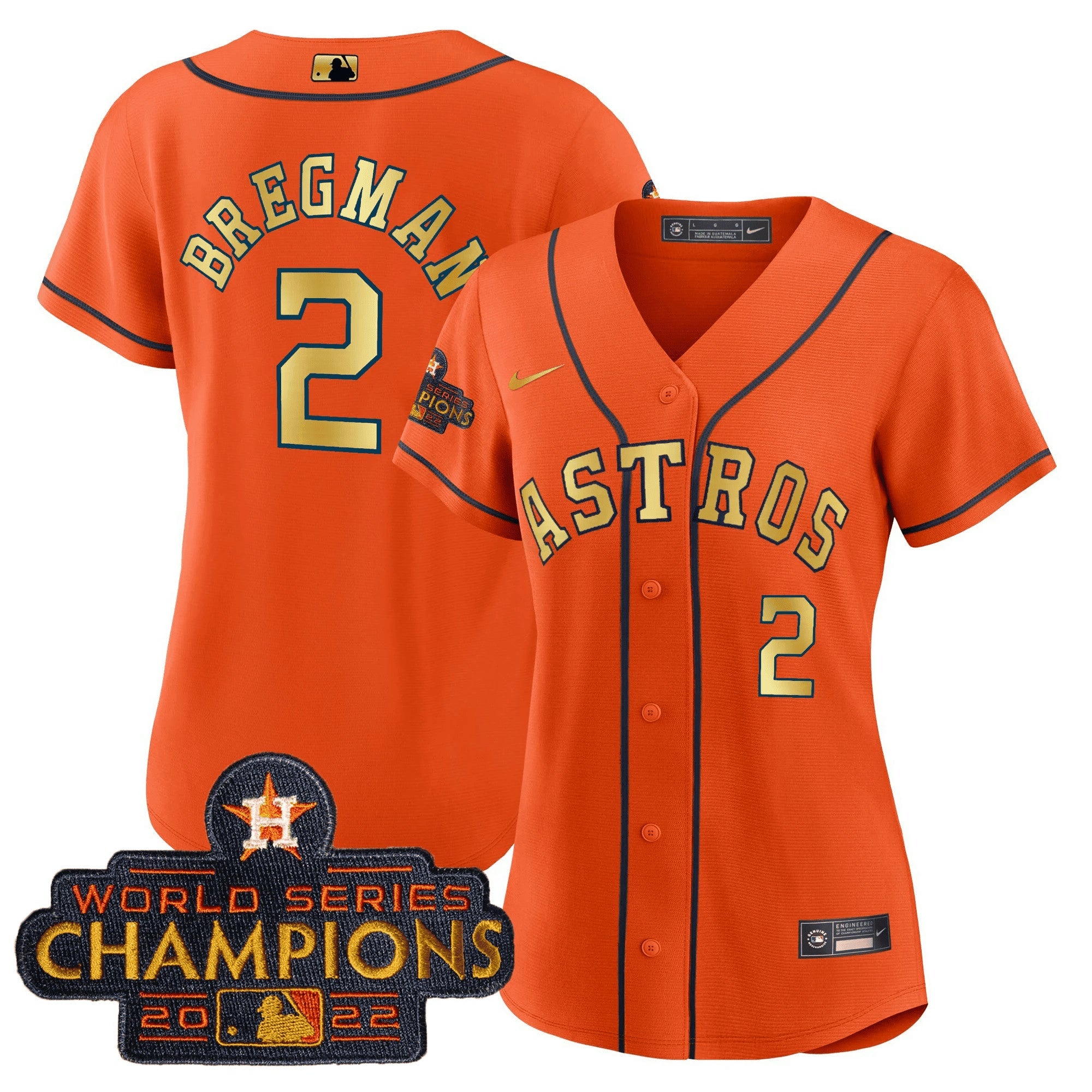 Camisa MLB Women’s 2023 Champions Laranja Dourada Jersey - Laranja Dourada