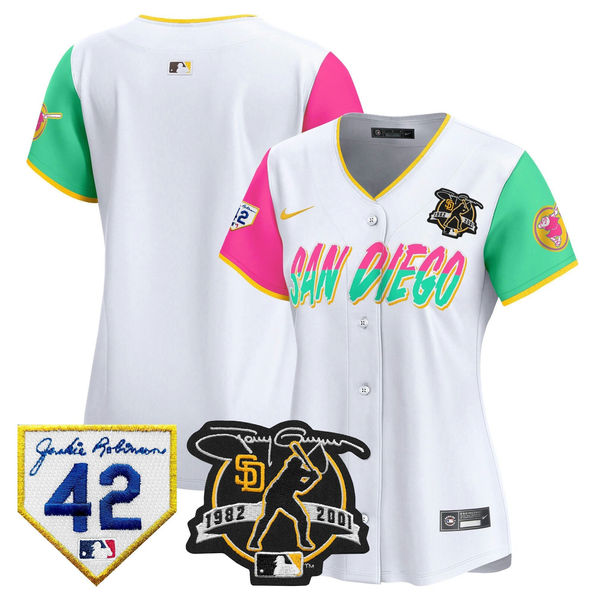 Camisa MLB Women’s 2024 Tony Gwynn & Robinson Patch Vapor Premier Limited Jersey