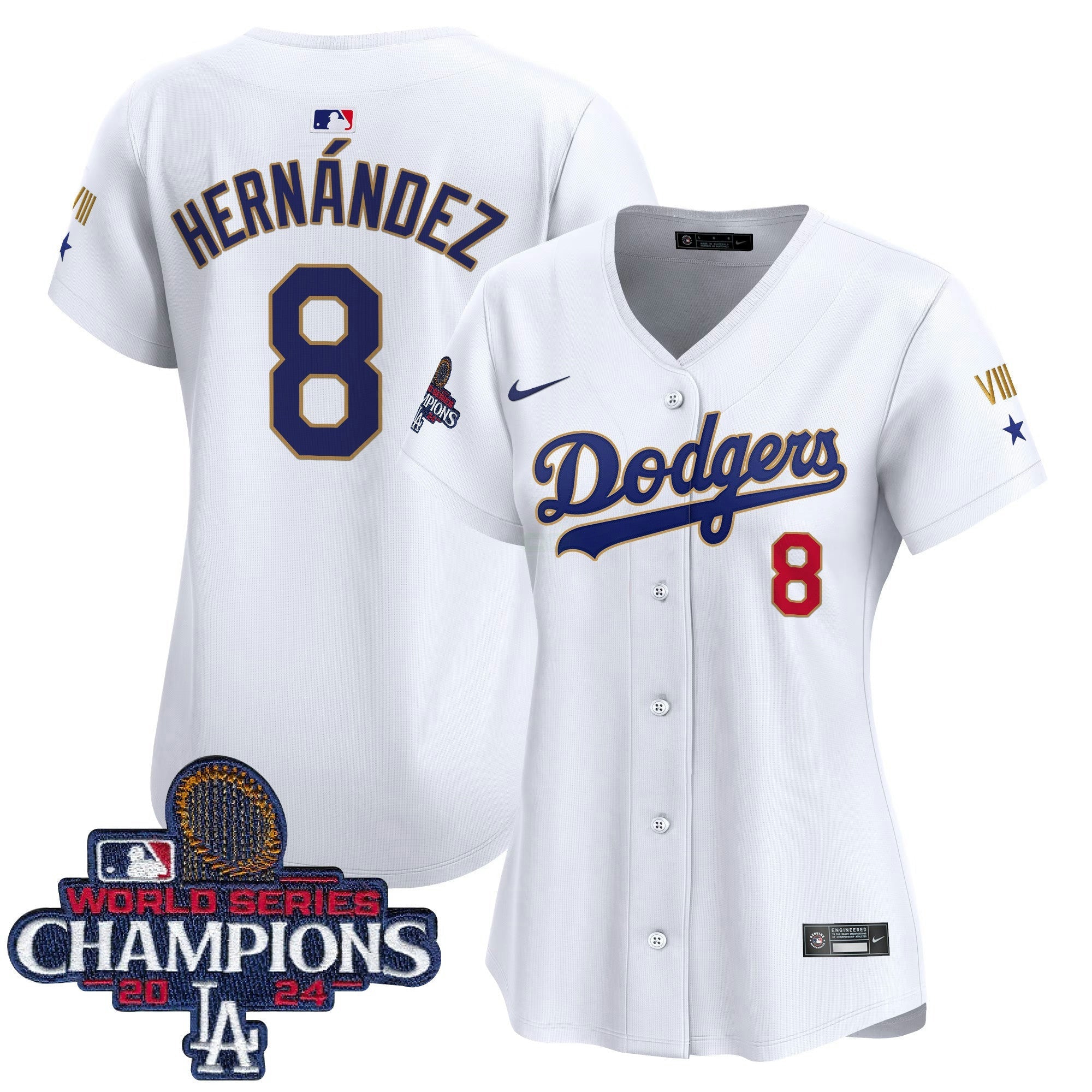 Camisa MLB Women’s 2024 World Series Champions Dourada Trim Vapor Premier Limited Jersey