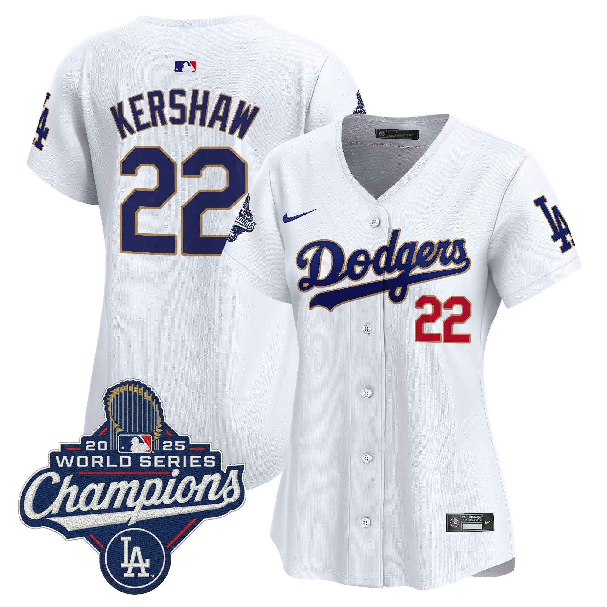 Camisa MLB Women’s 2025 World Series Champions Patch Dourada Trim Vapor Premier Limited Jersey
