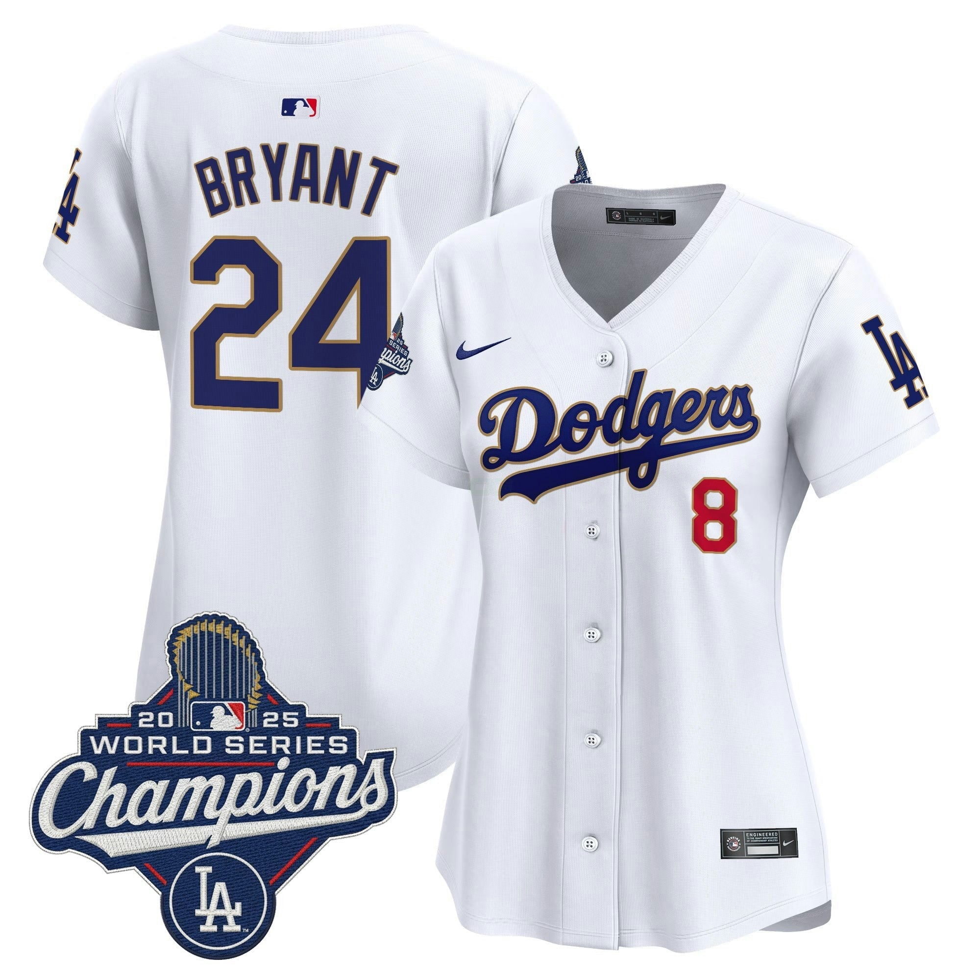 Camisa MLB Women’s 2025 World Series Champions Patch Dourada Trim Vapor Premier Limited Jersey