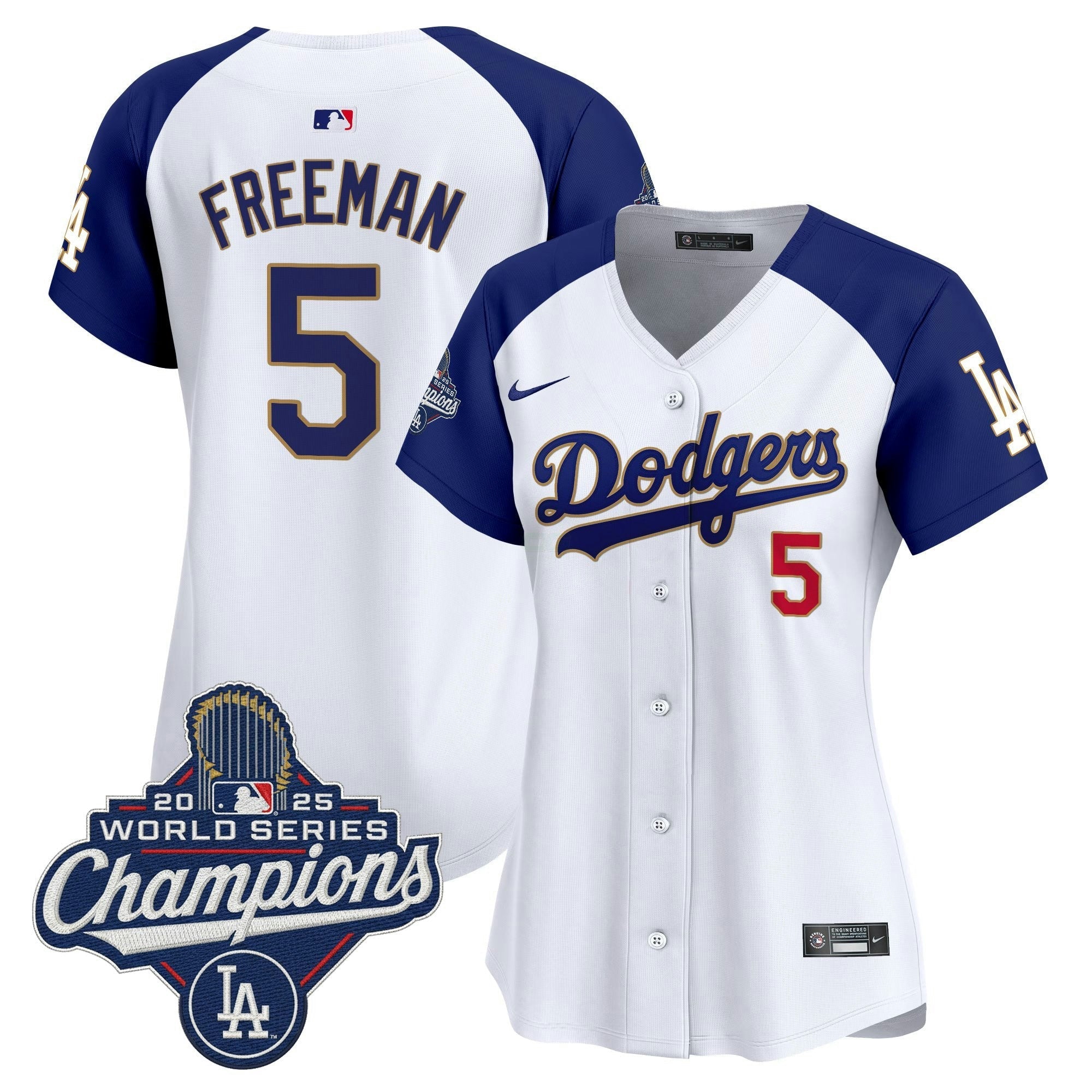 Camisa MLB Women’s 2025 World Series Champions Patch Dourada Trim Vapor Premier Limited Jersey