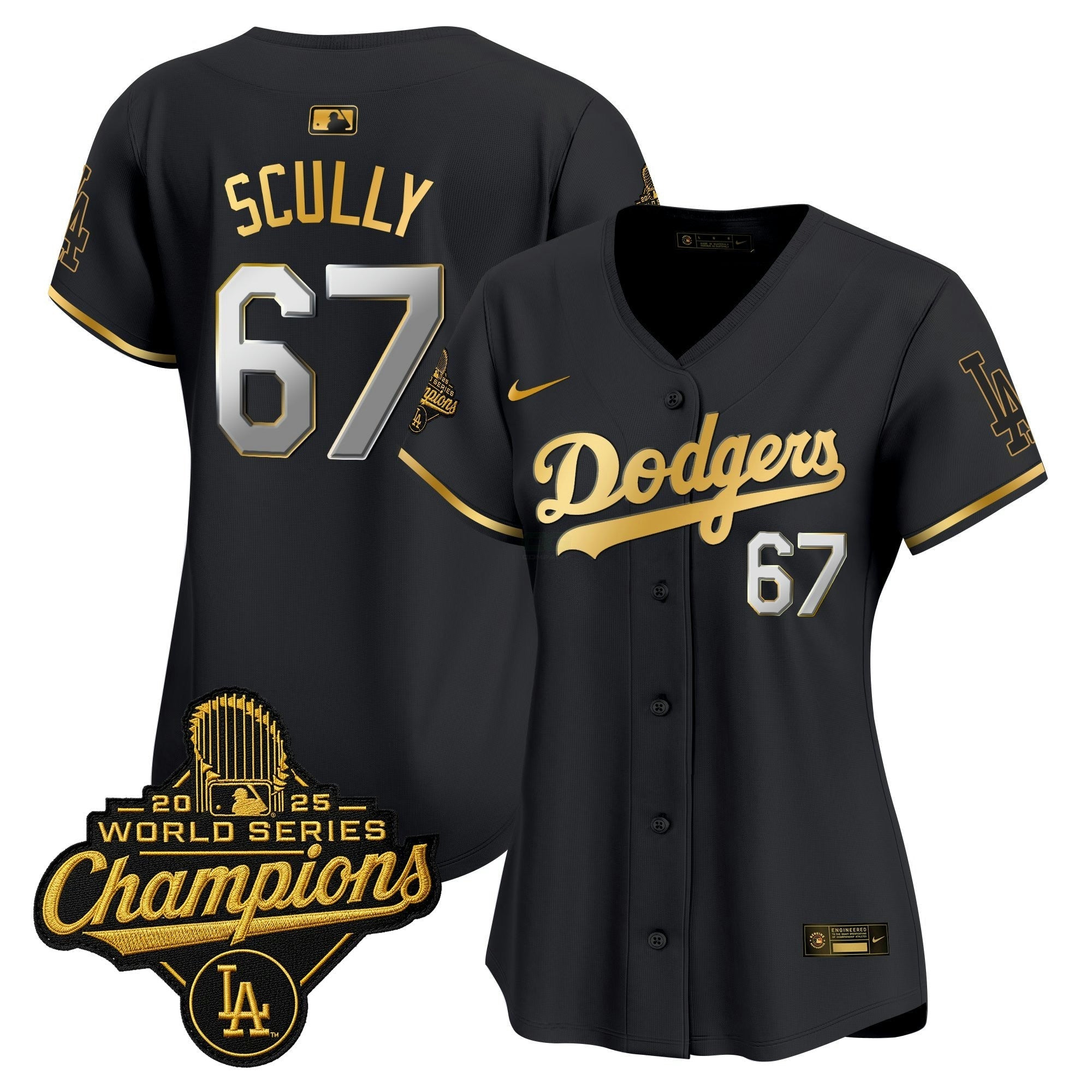 Camisa MLB Women’s 2025 World Series Champions Patch Dourada Trim Vapor Premier Limited Jersey