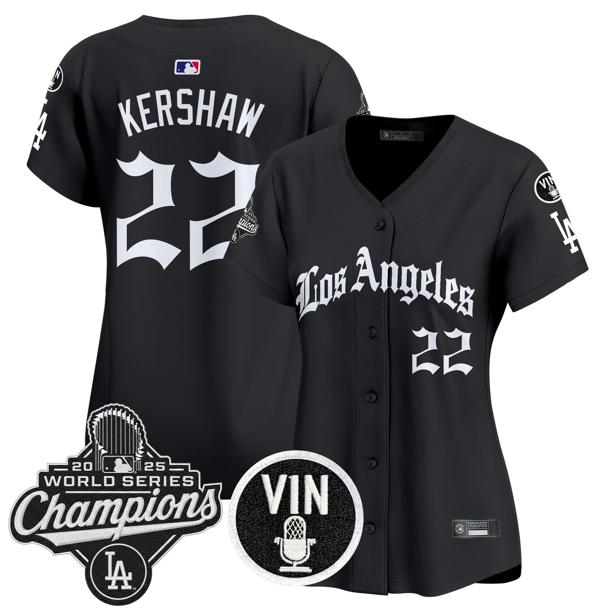 Camisa MLB Women’s 2025 World Series Champions Vapor Premier Limited Jersey – LA Gothic Edition