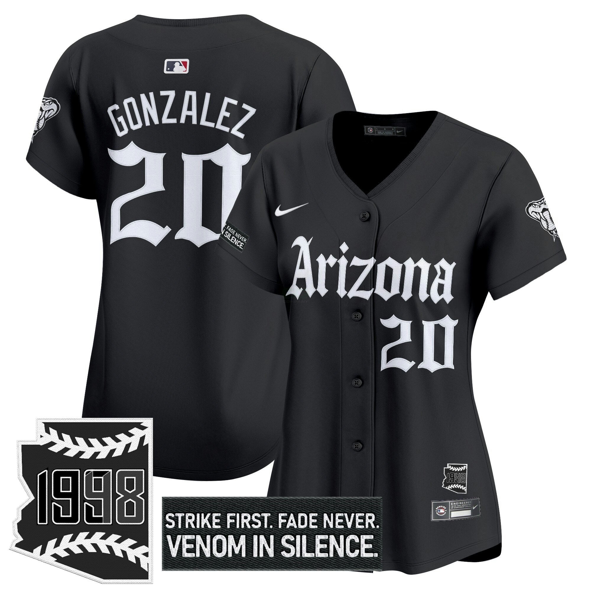 Camisa MLB Women’s Arizona ‘Gothic Desert Fang Edition’ Vapor Premier Limited Jersey