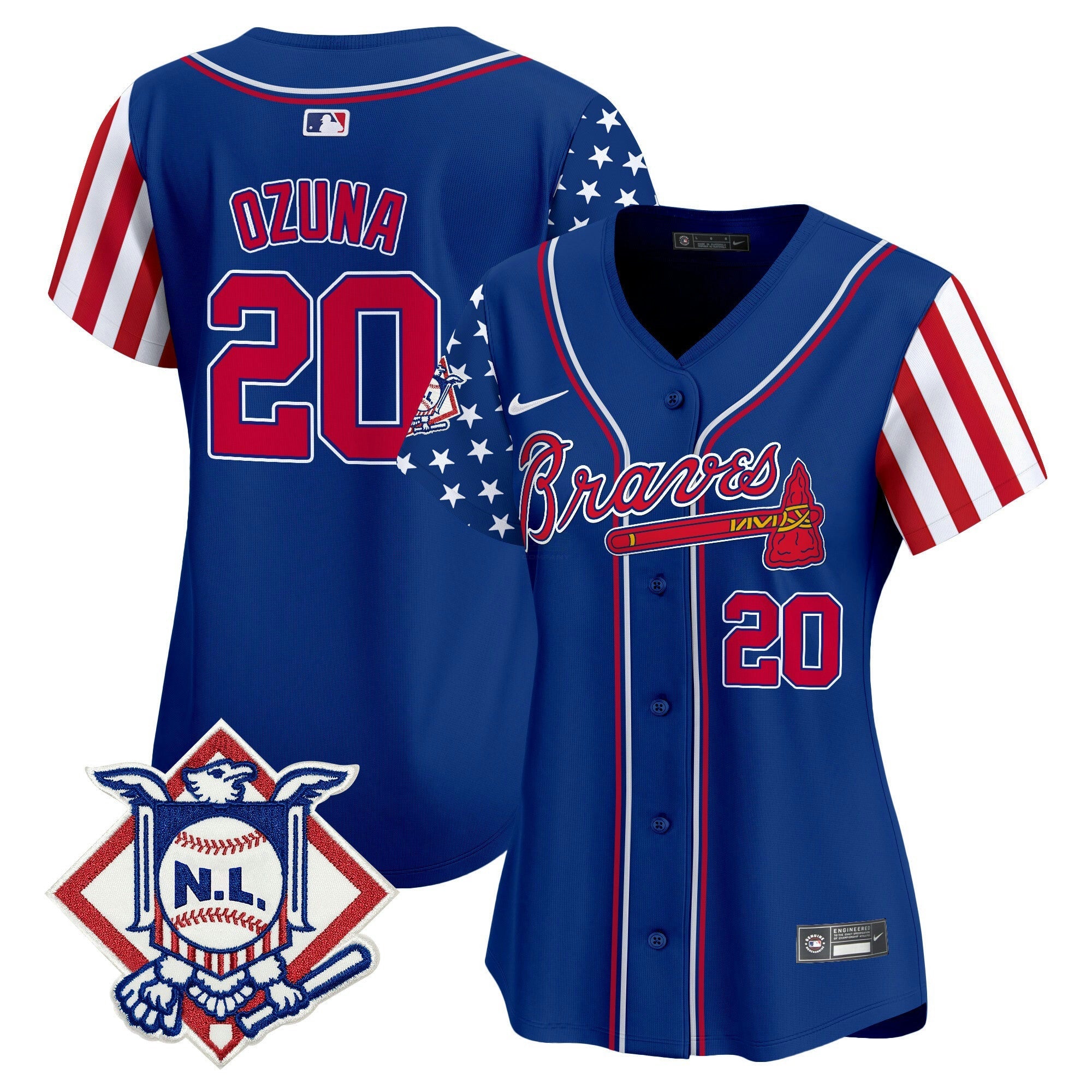 Camisa MLB Women’s Atlanta 2024 Fourth of July Vapor Premier Limited Jersey V2
