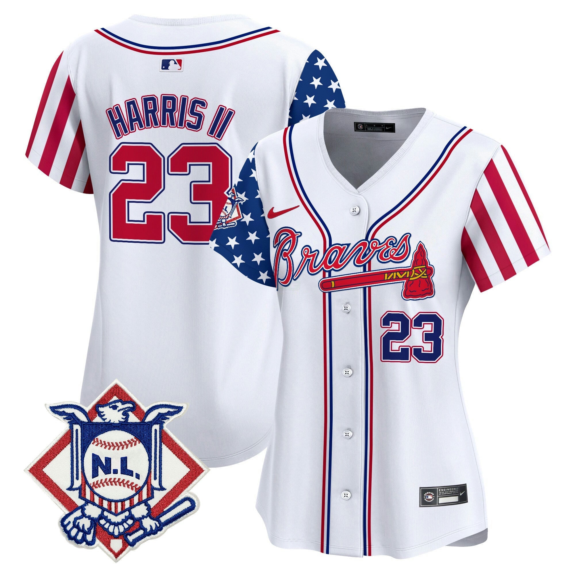 Camisa MLB Women’s Atlanta 2024 Fourth of July Vapor Premier Limited Jersey V2
