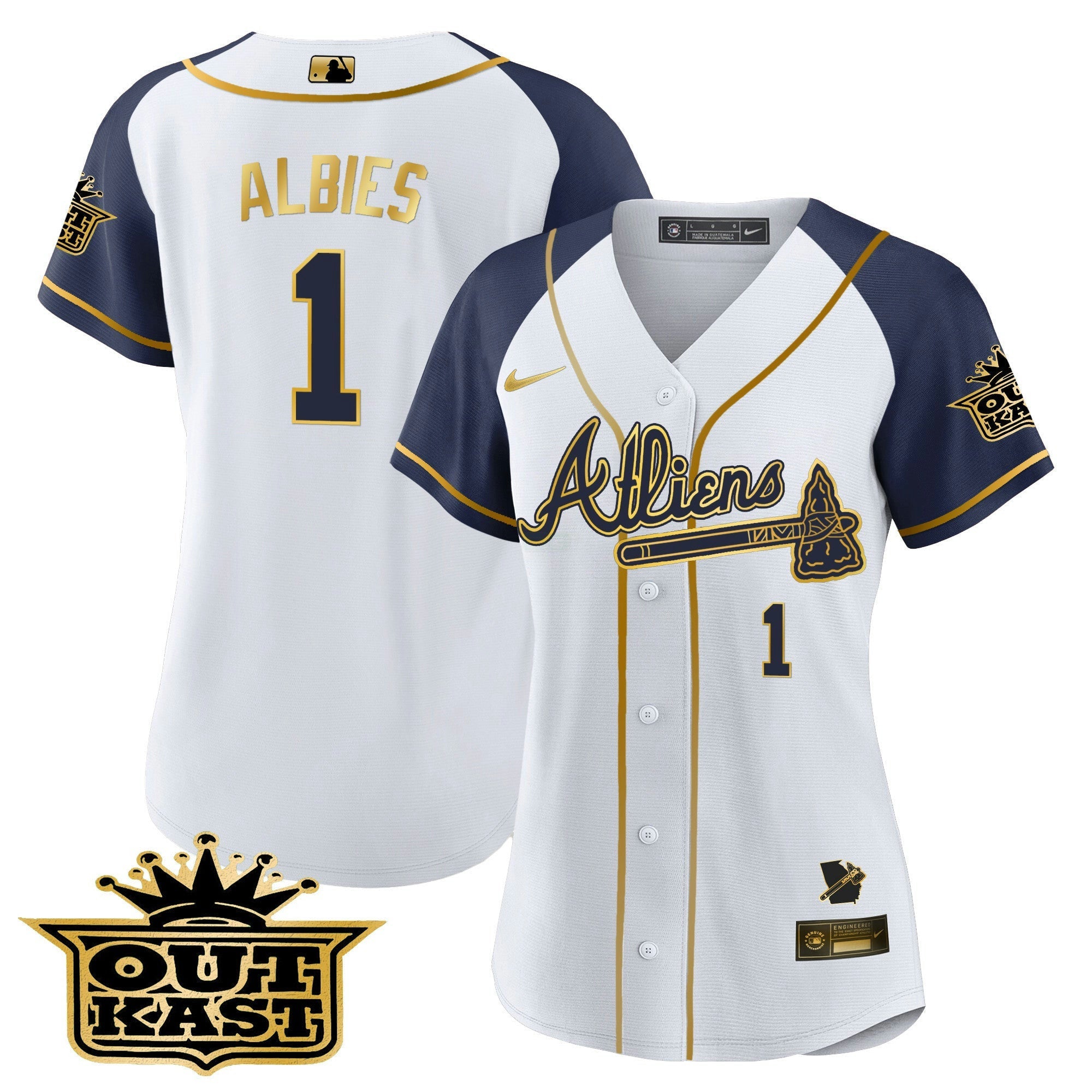 Camisa MLB Women’s Atlanta Atliens Gold Alternativa Jersey