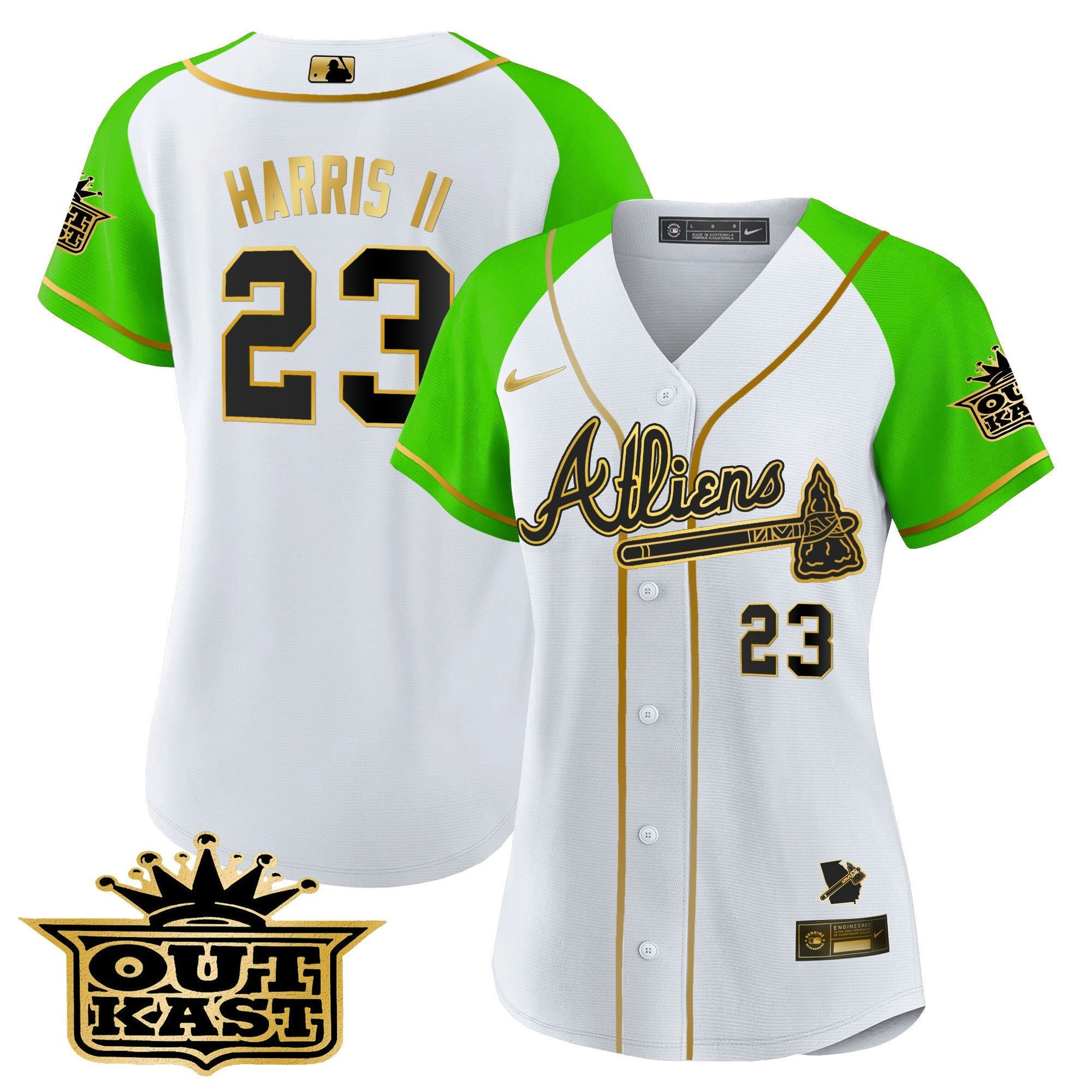 Camisa MLB Women’s Atlanta Atliens Gold Alternativa Jersey