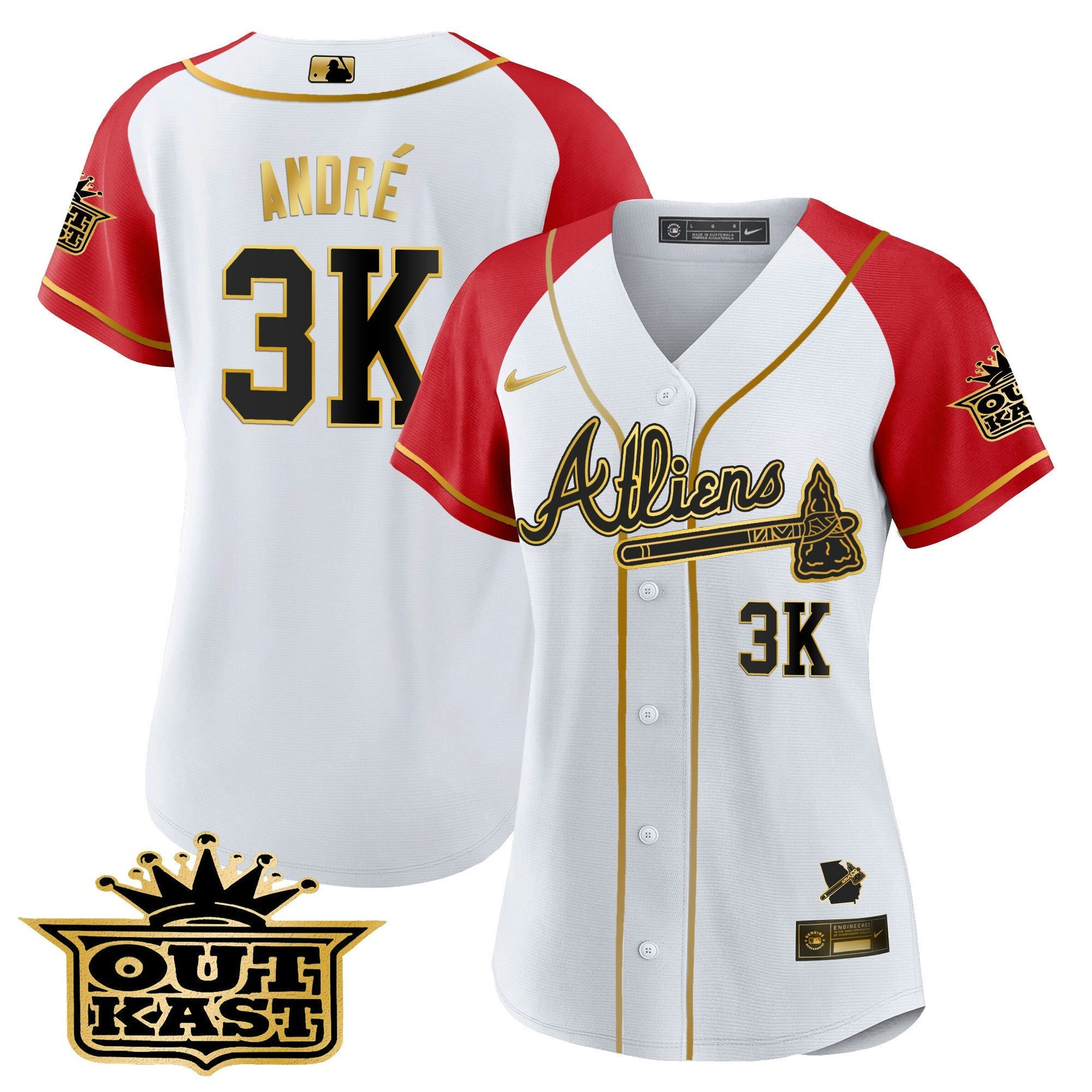 Camisa MLB Women’s Atlanta Atliens Gold Alternativa Jersey