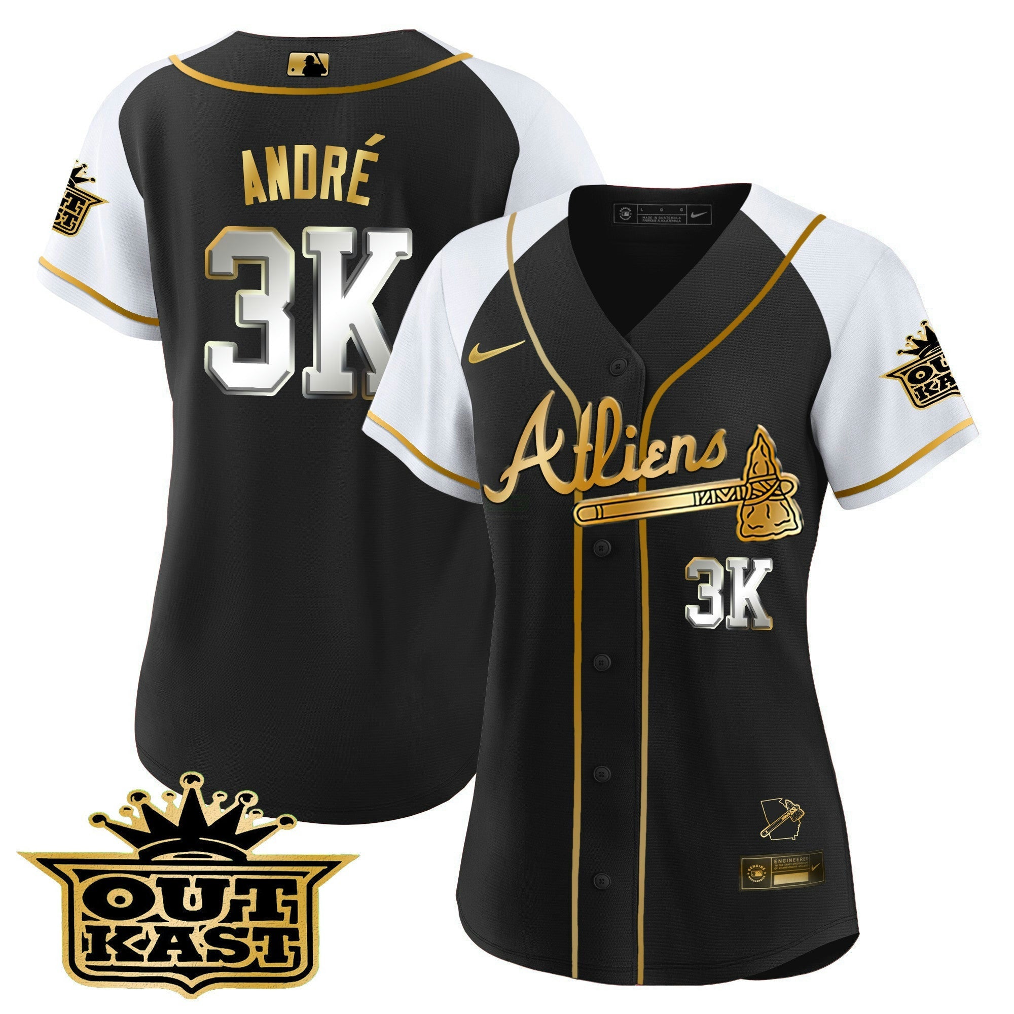 Camisa MLB Women’s Atlanta Atliens Gold Alternativa Jersey
