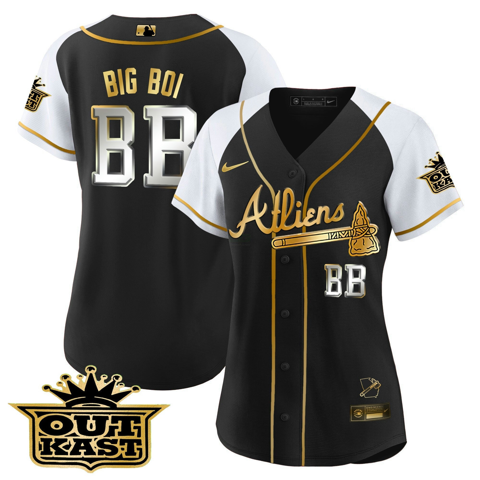 Camisa MLB Women’s Atlanta Atliens Gold Alternativa Jersey