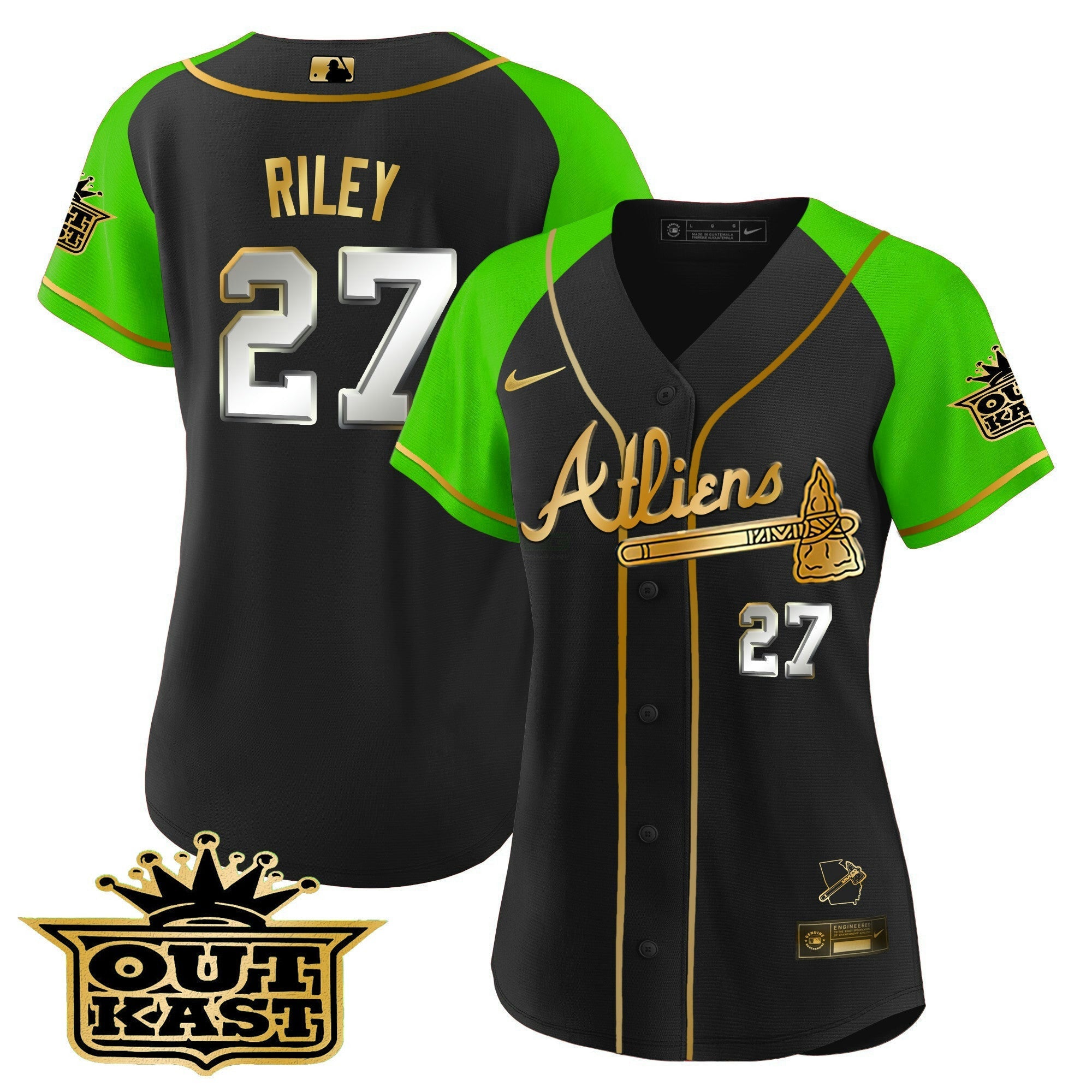 Camisa MLB Women’s Atlanta Atliens Gold Alternativa Jersey