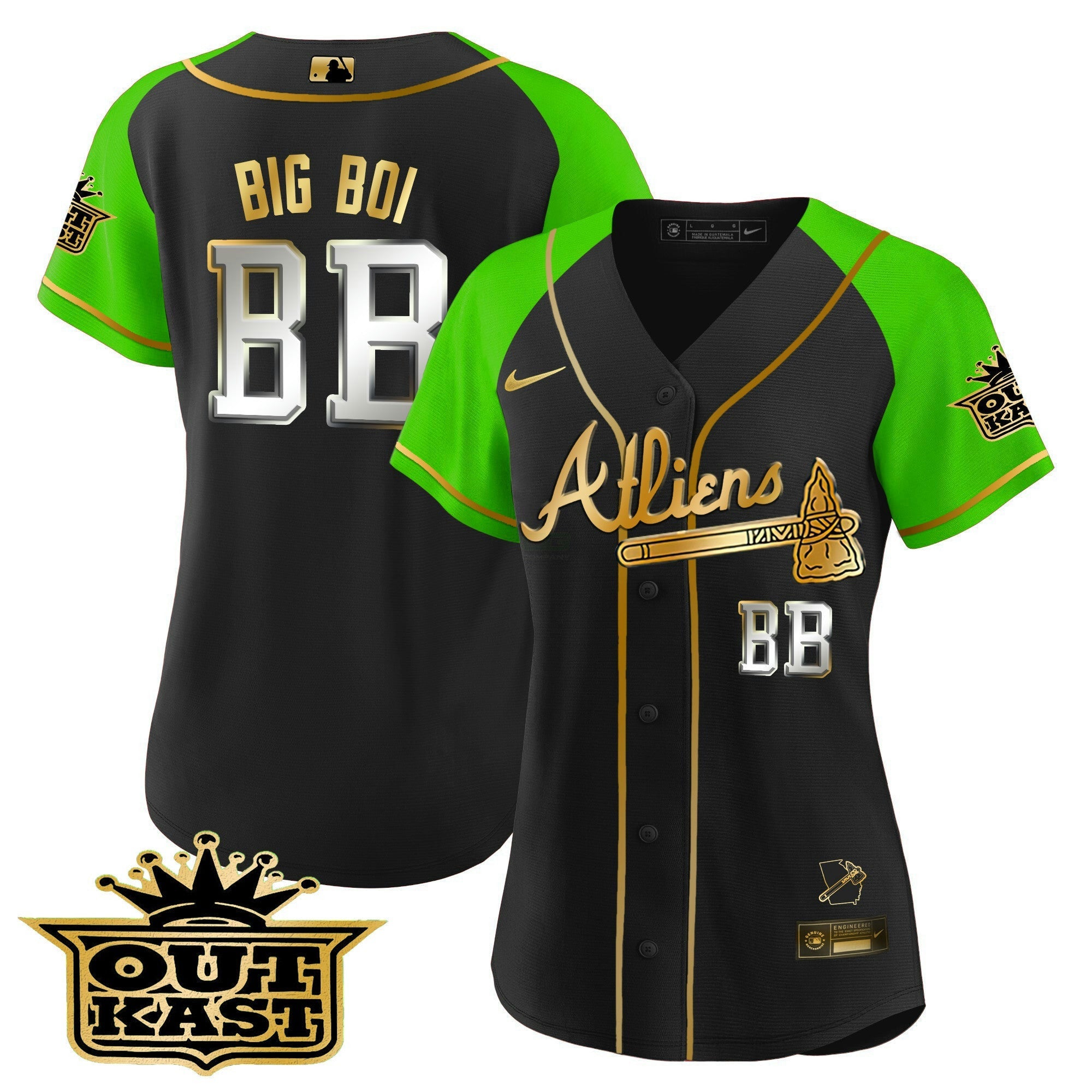 Camisa MLB Women’s Atlanta Atliens Gold Alternativa Jersey