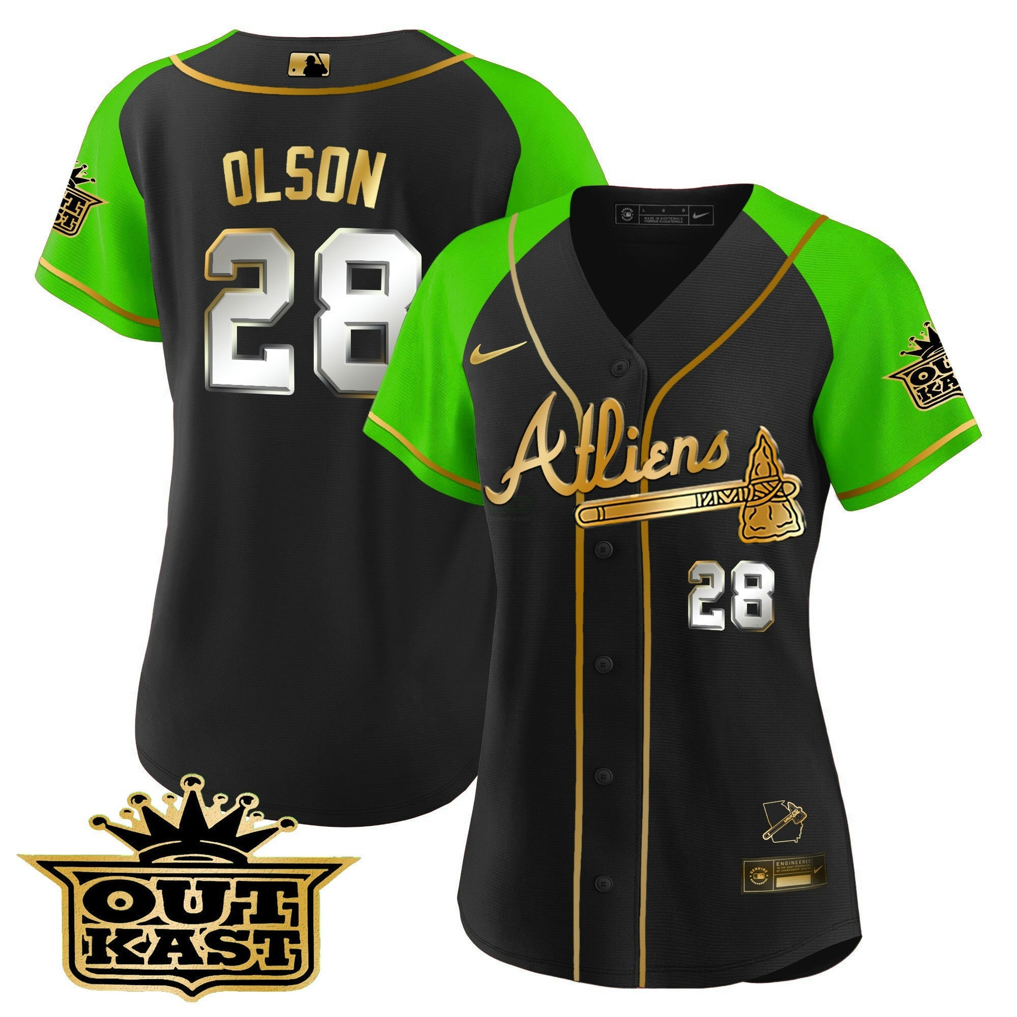 Camisa MLB Women’s Atlanta Atliens Gold Alternativa Jersey