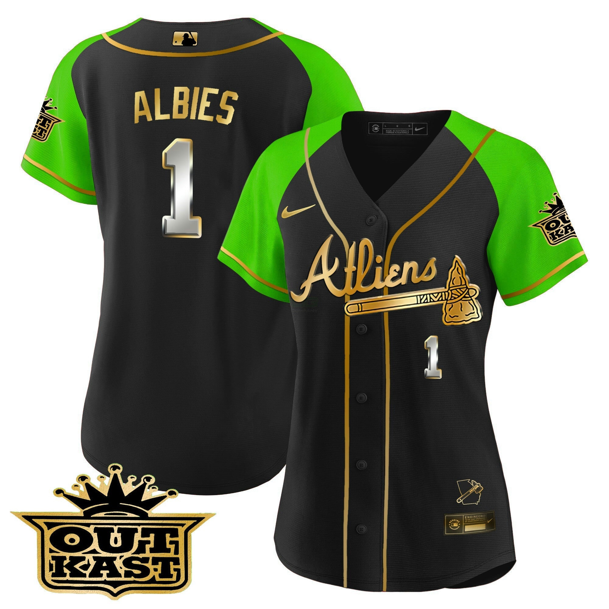 Camisa MLB Women’s Atlanta Atliens Gold Alternativa Jersey