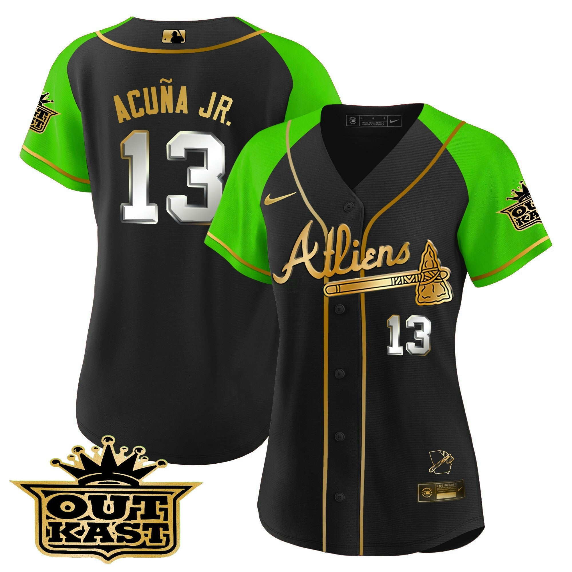 Camisa MLB Women’s Atlanta Atliens Gold Alternativa Jersey
