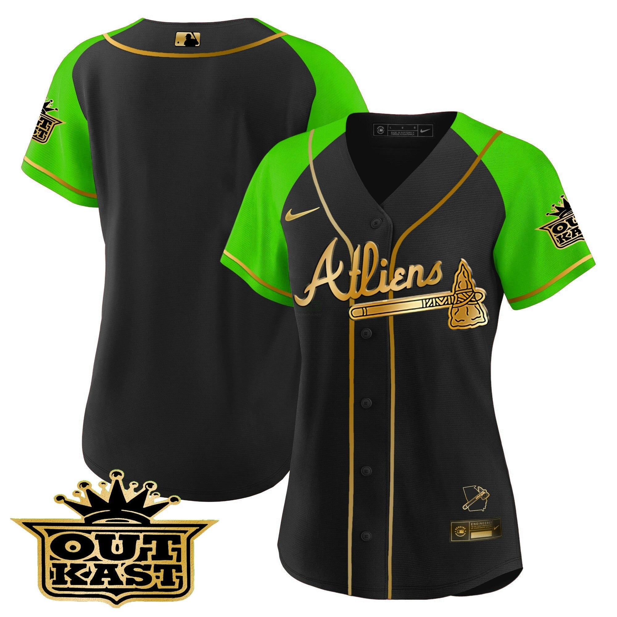 Camisa MLB Women’s Atlanta Atliens Gold Alternativa Jersey