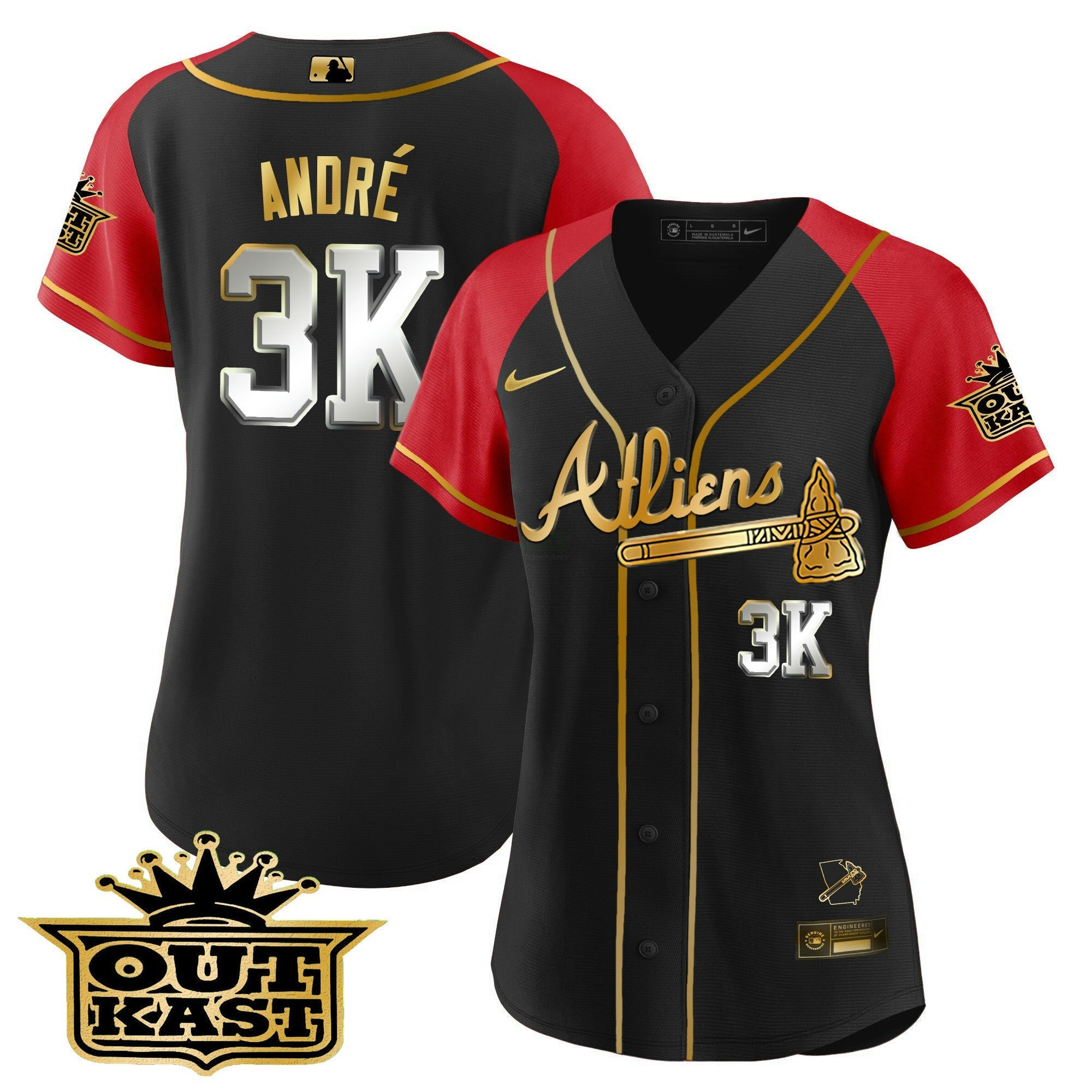 Camisa MLB Women’s Atlanta Atliens Gold Alternativa Jersey