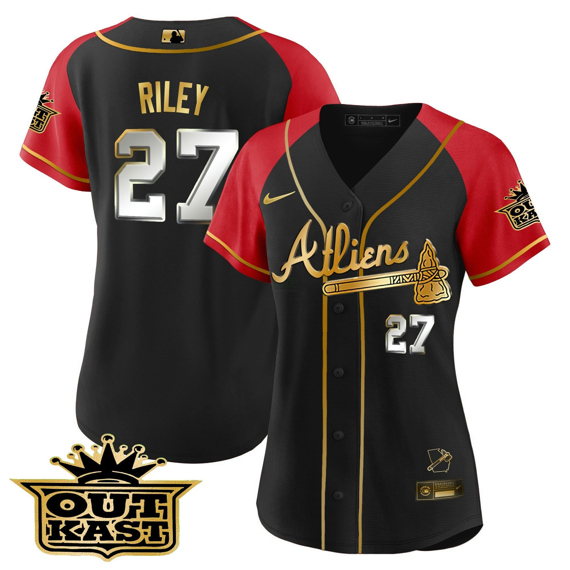 Camisa MLB Women’s Atlanta Atliens Gold Alternativa Jersey