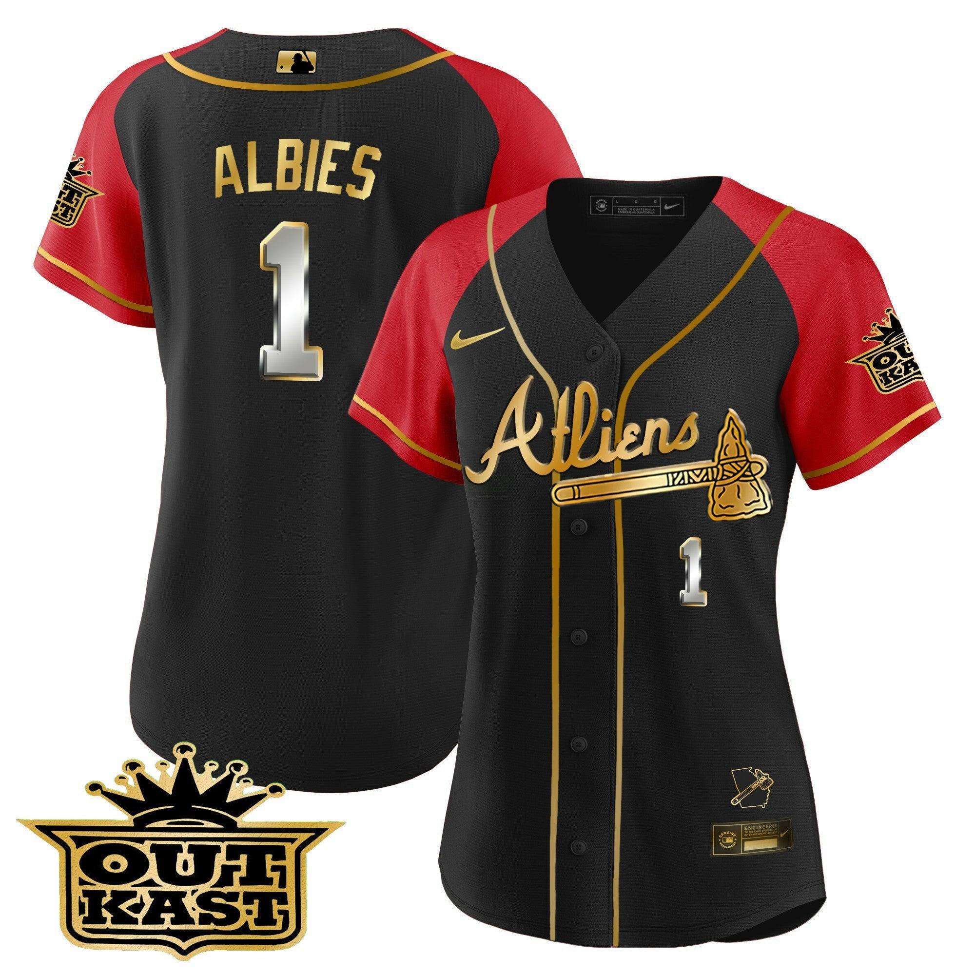 Camisa MLB Women’s Atlanta Atliens Gold Alternativa Jersey