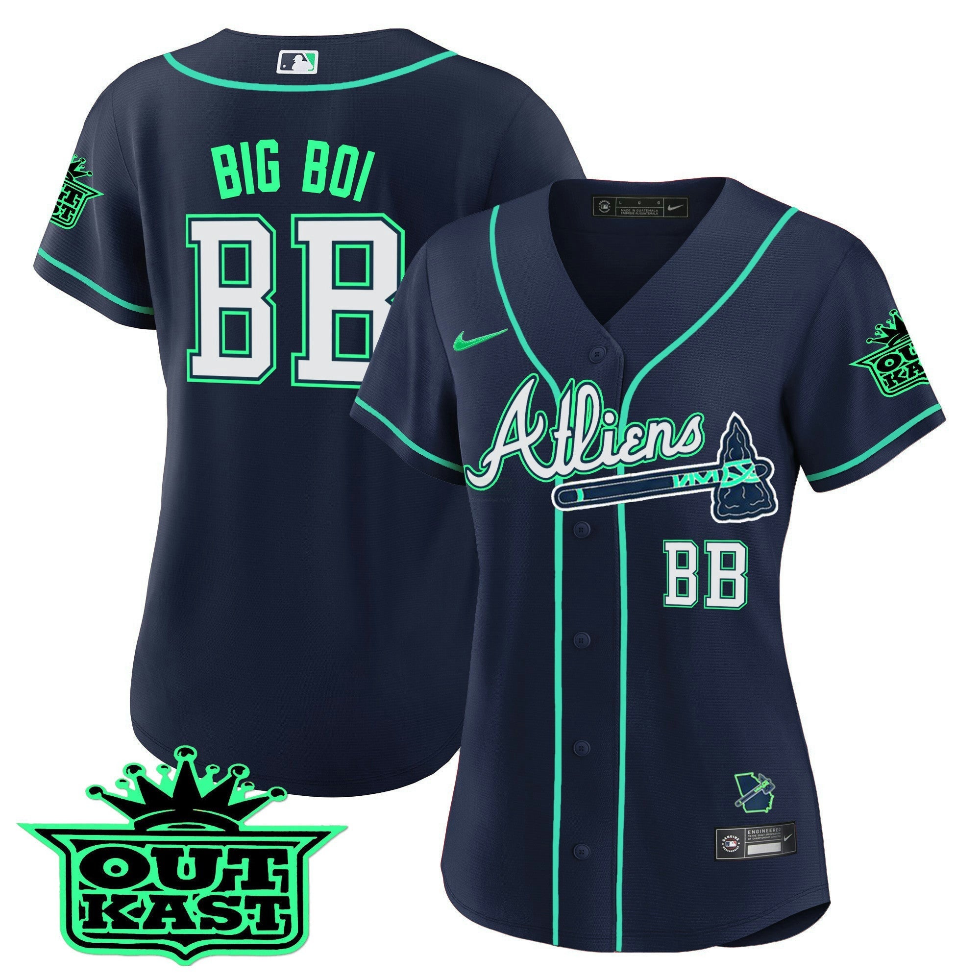 Camisa MLB Women’s Atlanta Atliens Jersey – Galaxy Version – Stitched