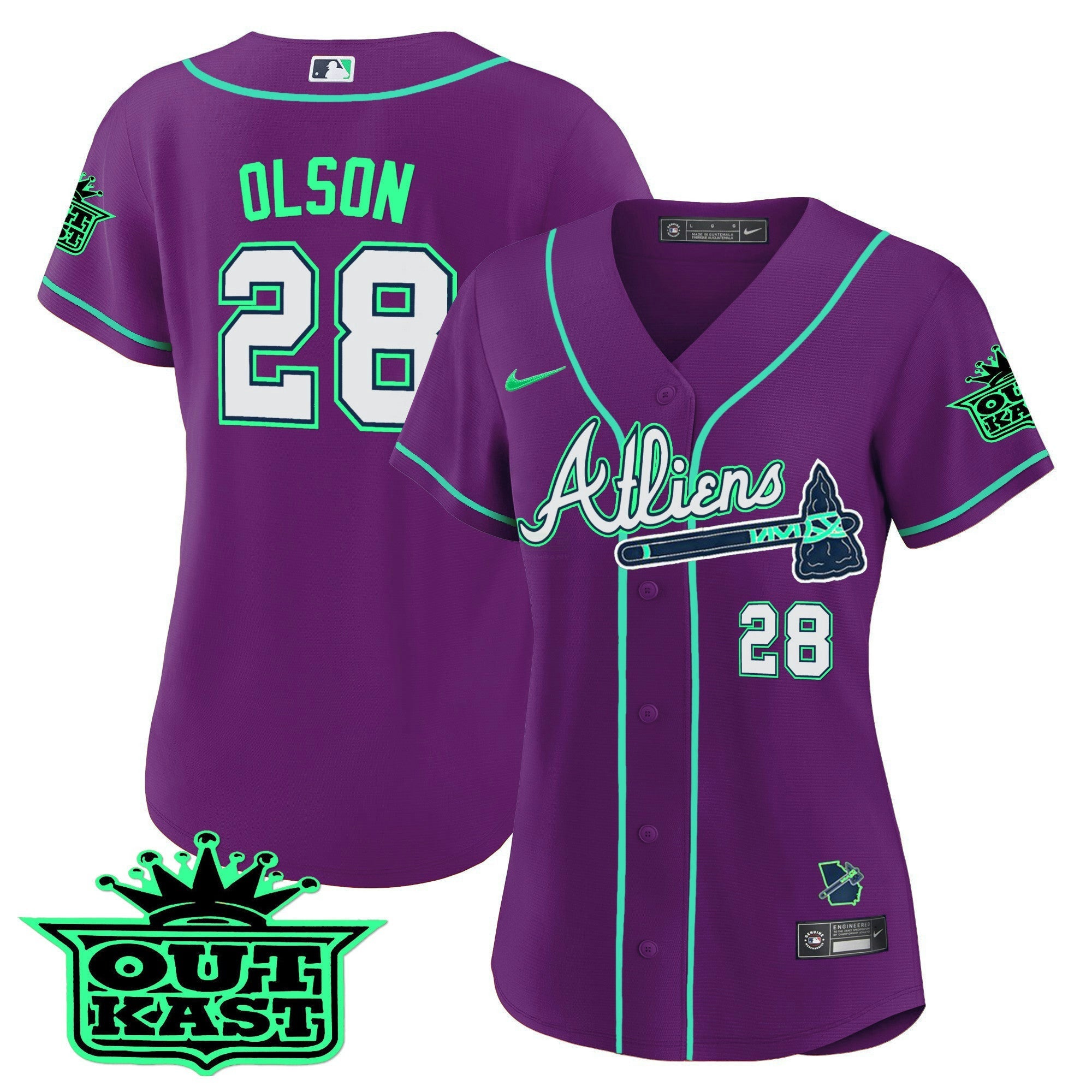 Camisa MLB Women’s Atlanta Atliens Jersey – Galaxy Version – Stitched