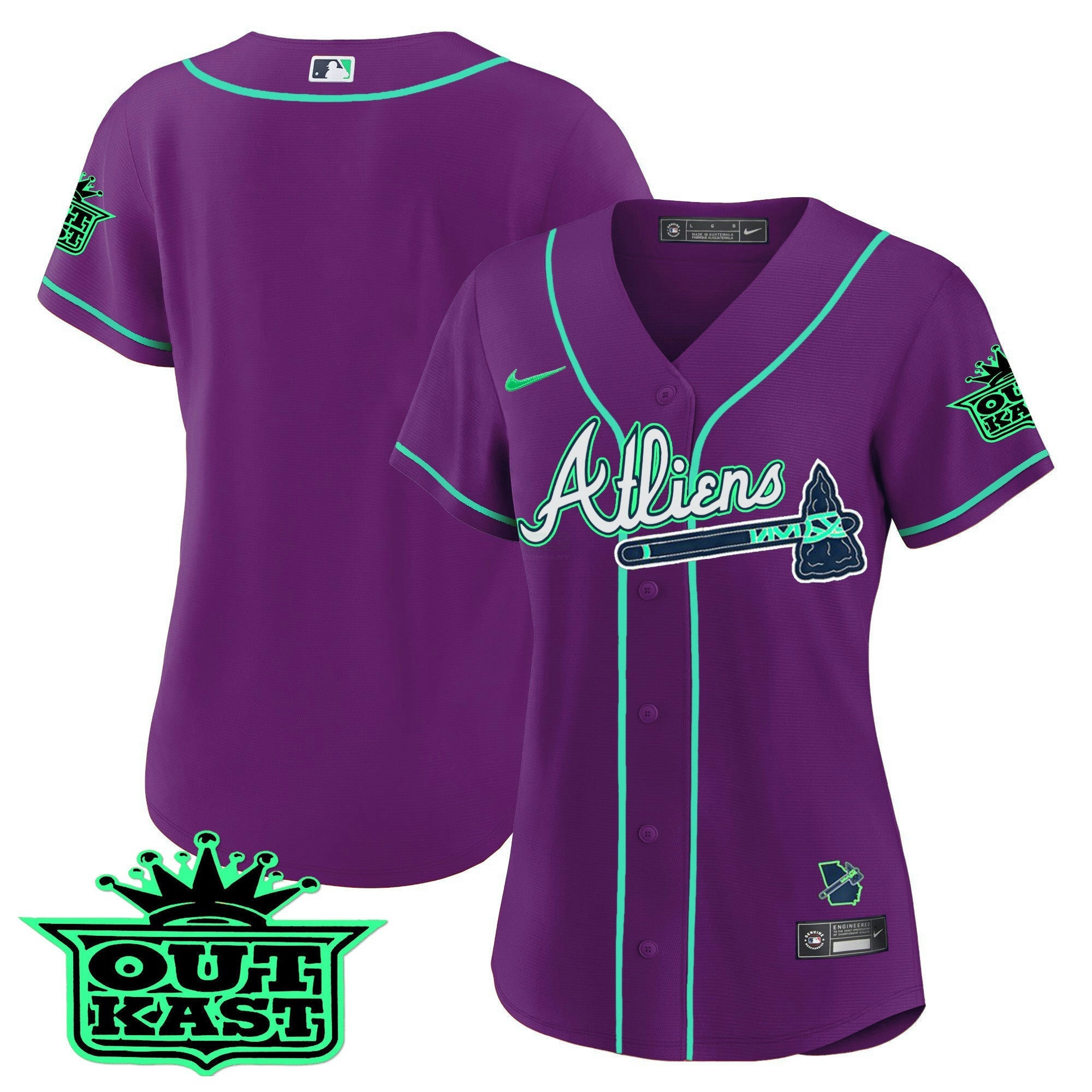 Camisa MLB Women’s Atlanta Atliens Jersey – Galaxy Version – Stitched