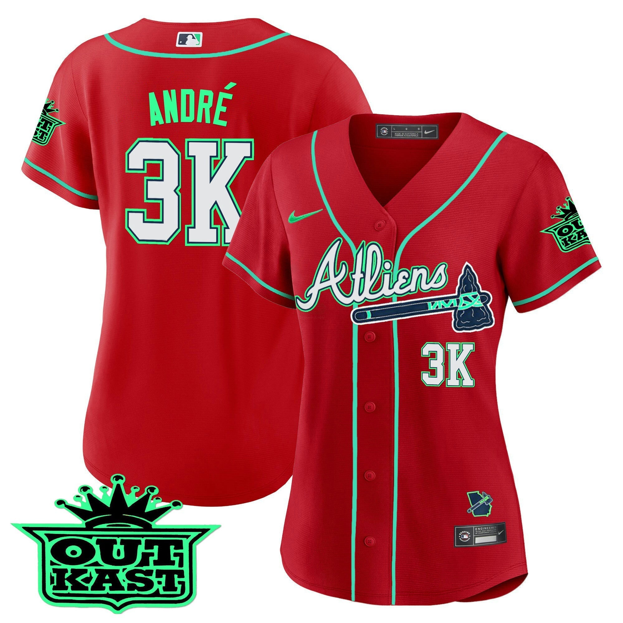 Camisa MLB Women’s Atlanta Atliens Jersey – Galaxy Version – Stitched