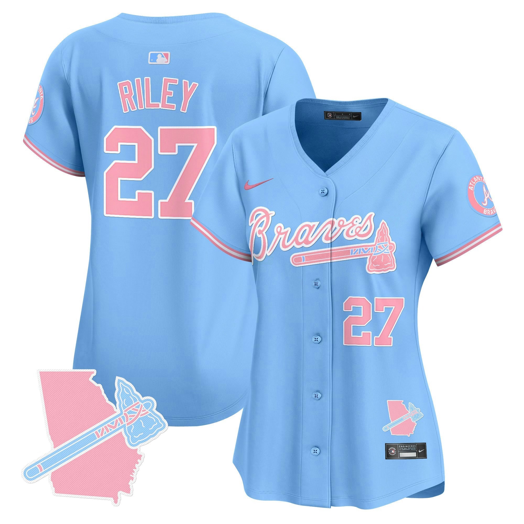 Camisa MLB Women’s Atlanta Bubblegum Pink Vapor Premier Limited Jersey