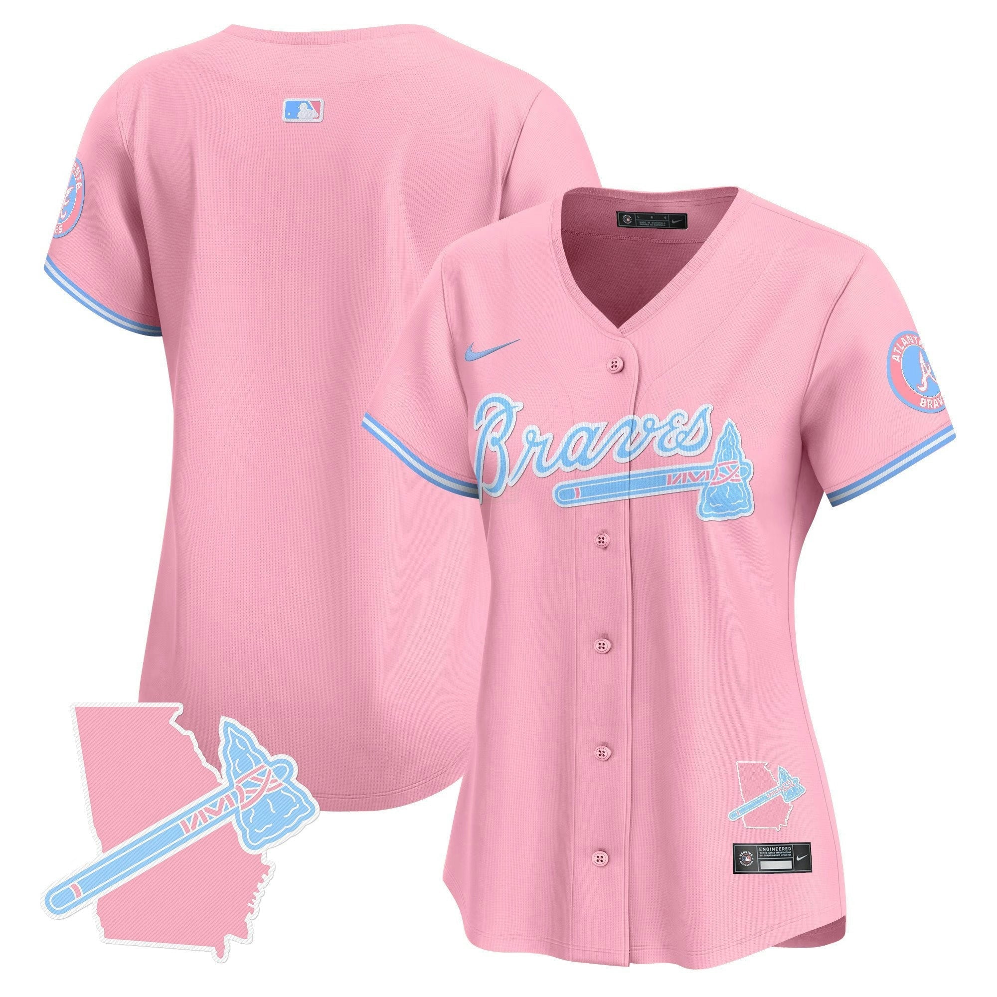Camisa MLB Women’s Atlanta Bubblegum Pink Vapor Premier Limited Jersey