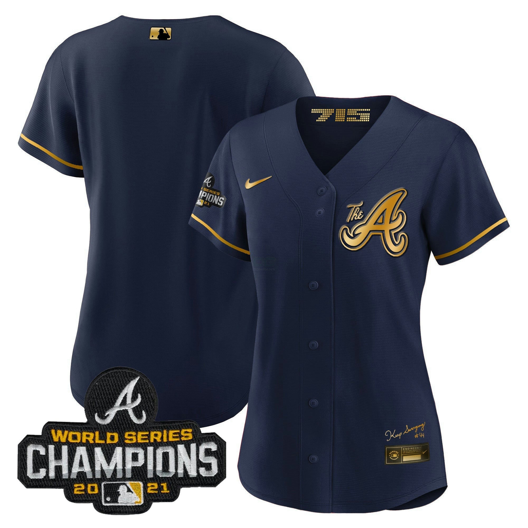 Camisa MLB Women’s Atlanta Champions City Connect Dourada Jersey
