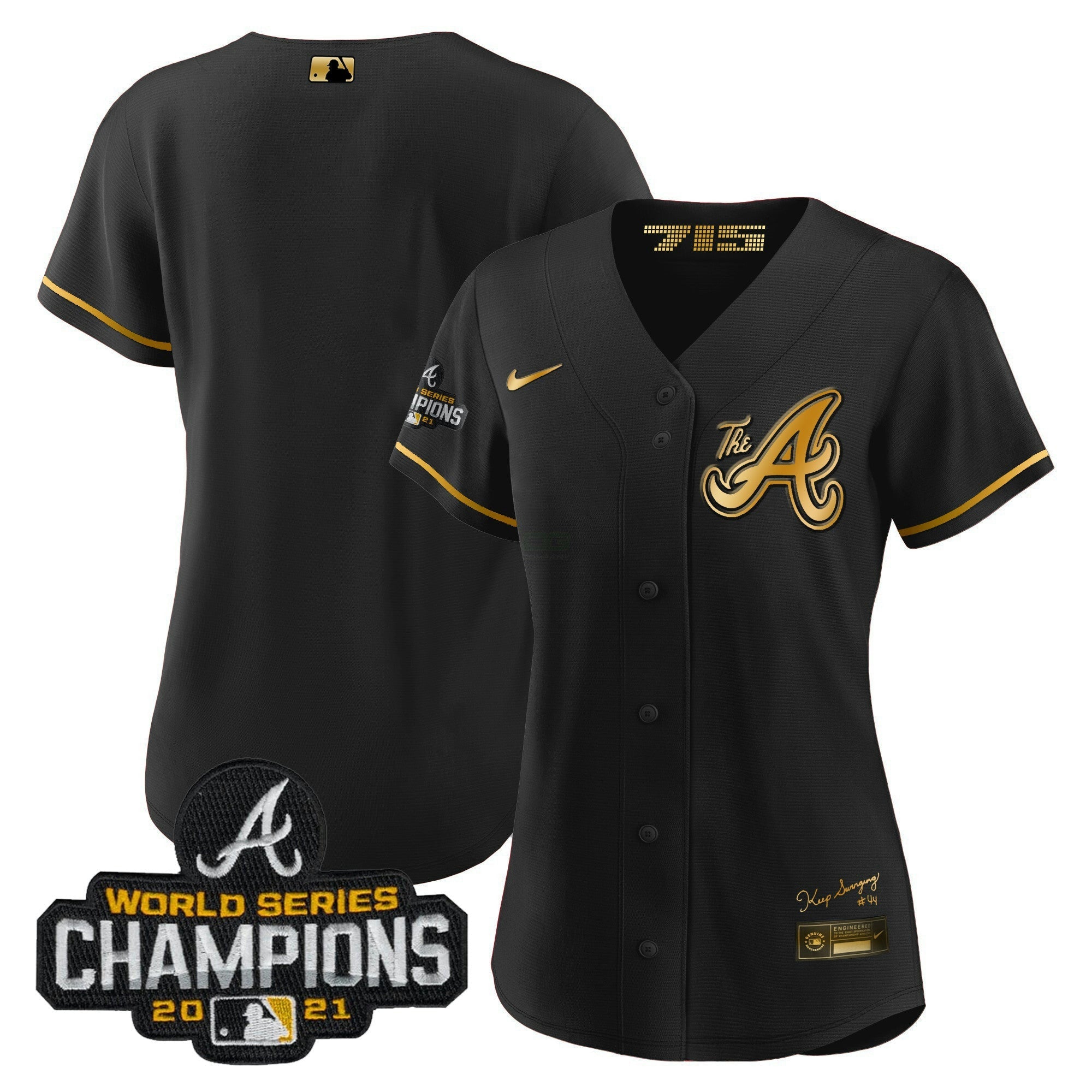 Camisa MLB Women’s Atlanta Champions City Connect Dourada Jersey