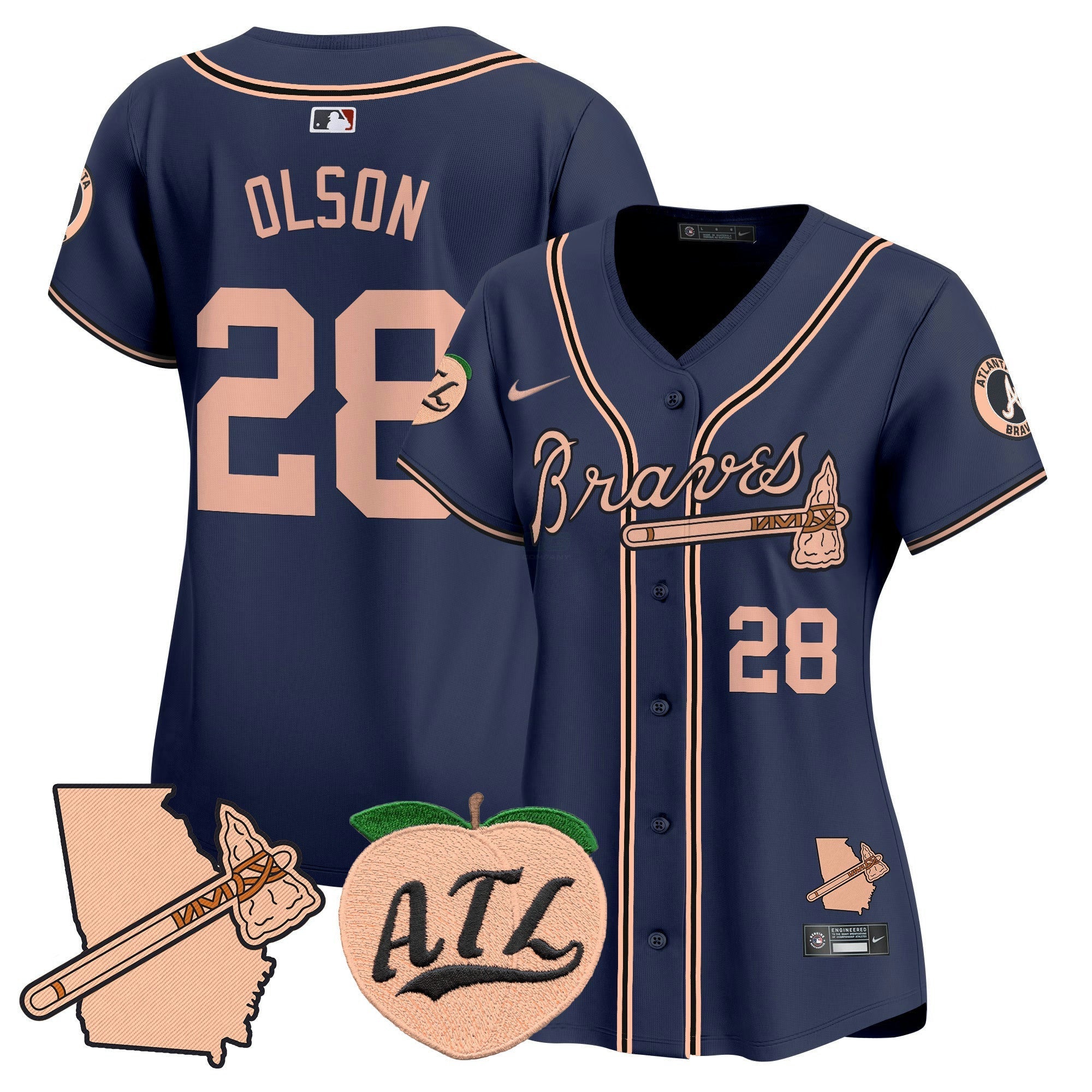 Camisa MLB Women’s Atlanta Peach Vapor Premier Limited Jersey