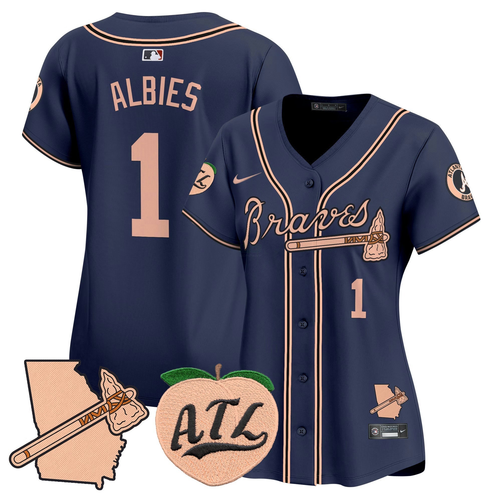 Camisa MLB Women’s Atlanta Peach Vapor Premier Limited Jersey