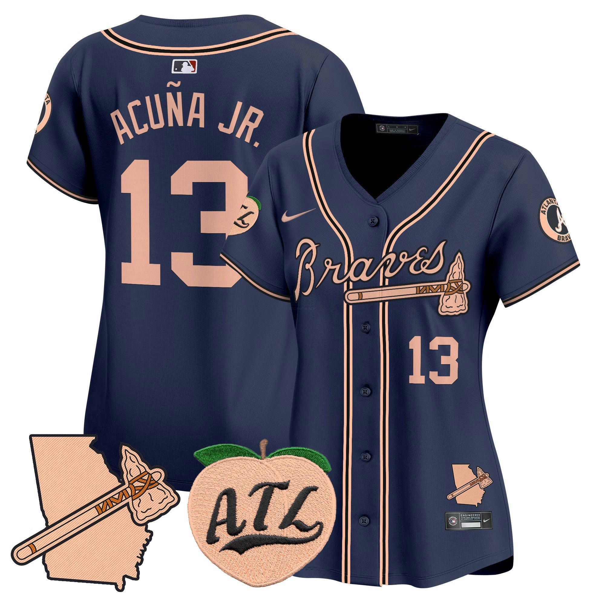 Camisa MLB Women’s Atlanta Peach Vapor Premier Limited Jersey